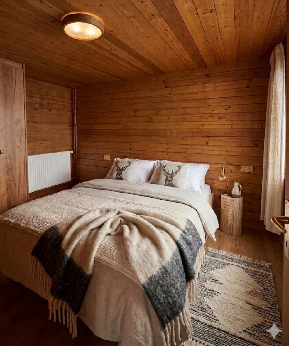 Sleeping room at Weitblick, a traditional bavarian austrian house for retreats in zillertal