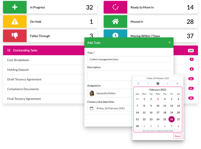 Tenancy setup and todo list interface