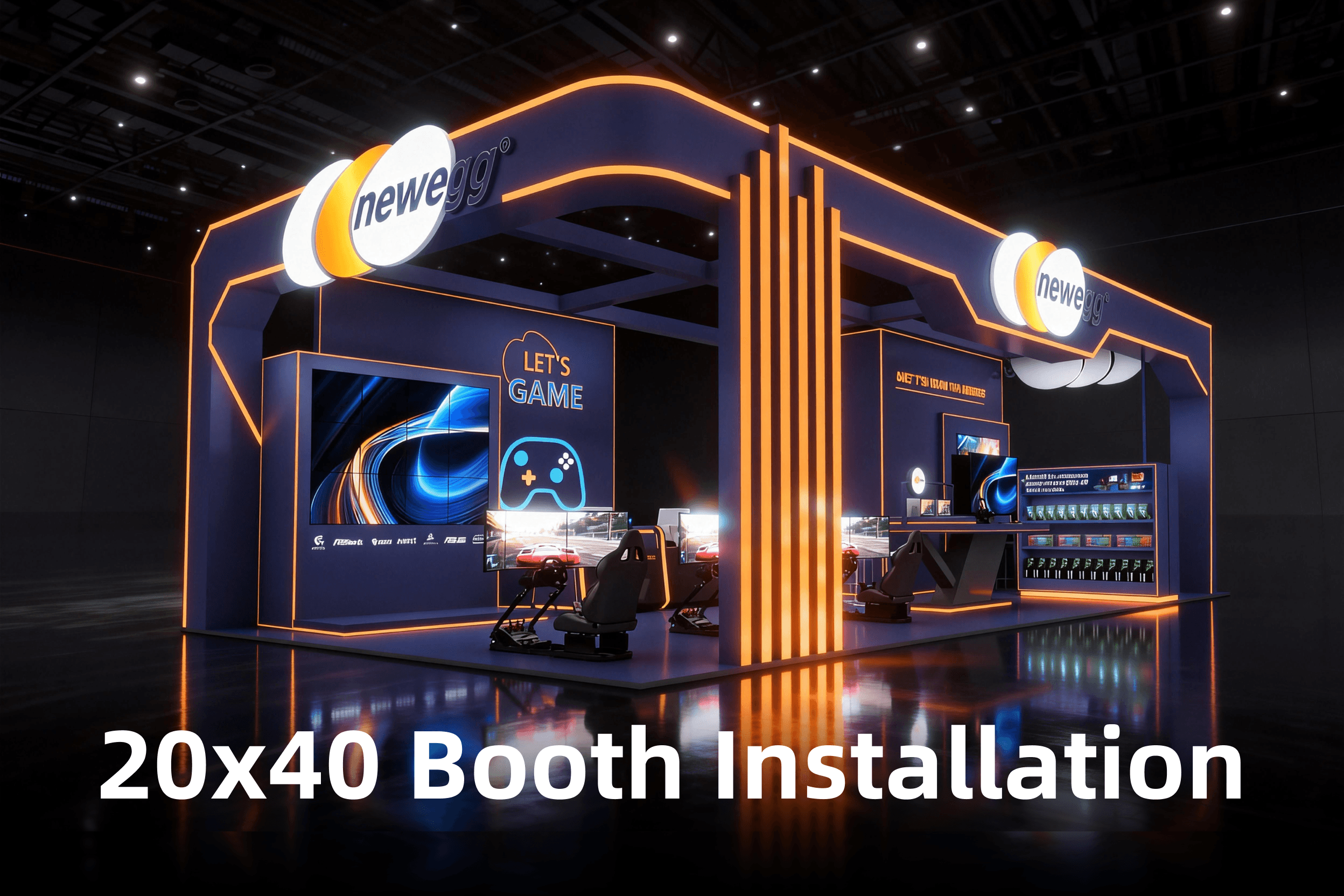 Chicago trade show booth 20x40 custom exhibit build at McCormick Place with branded structure and LED integration