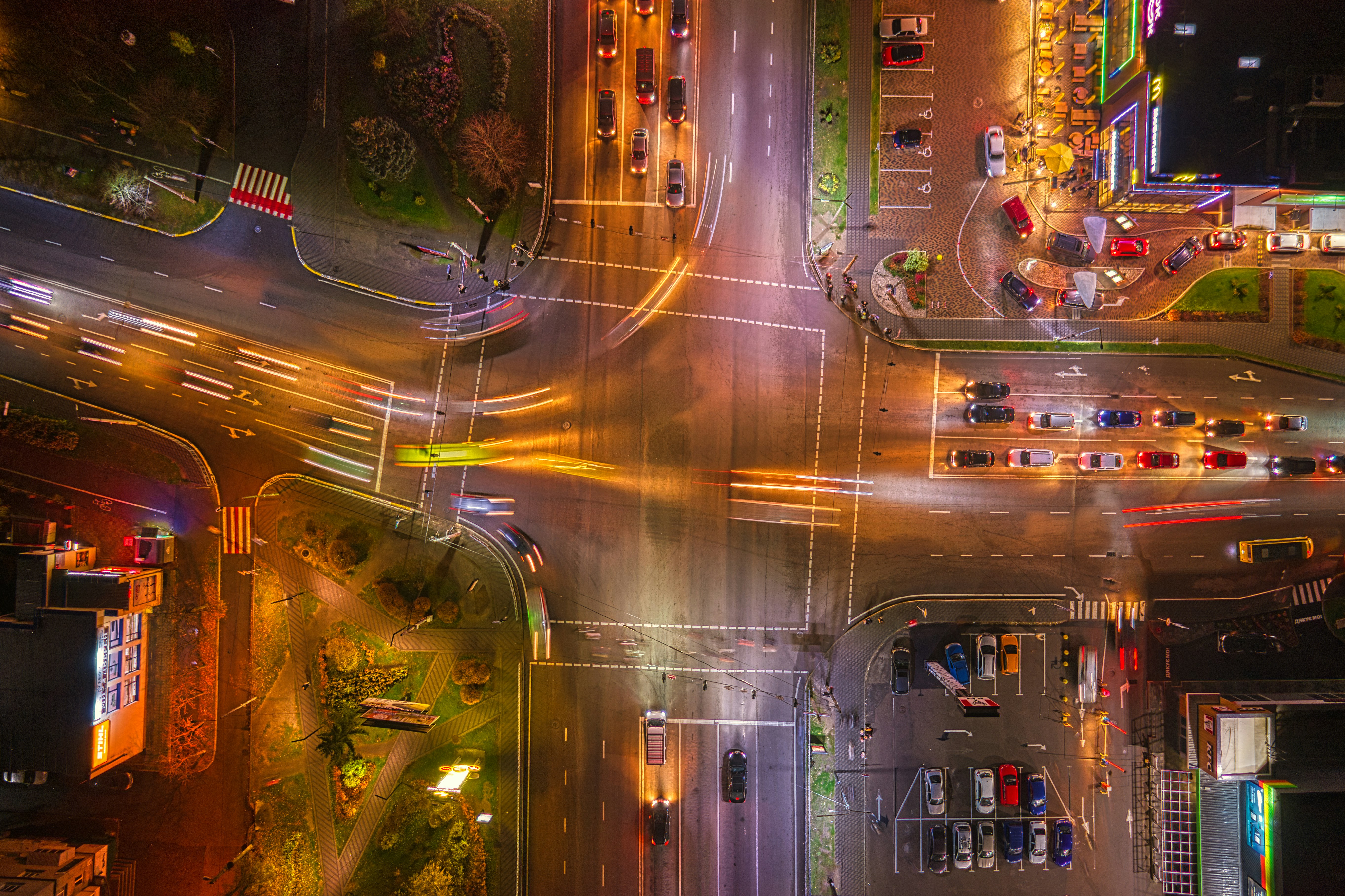 timelapse photo of lighted city streets