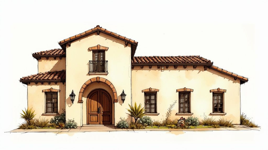 Mediterranean Revival Elevation