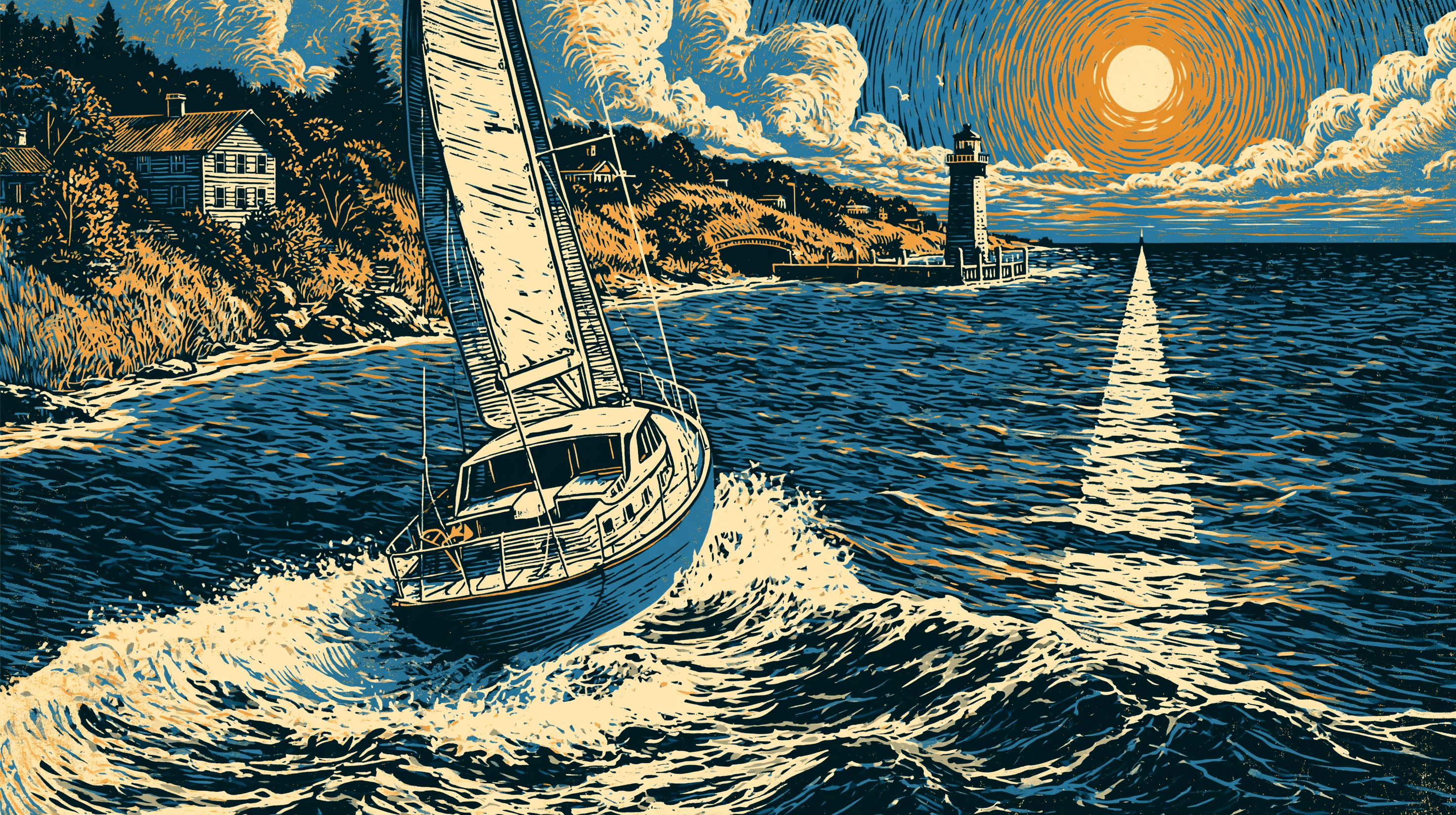 Boat along the shoreline