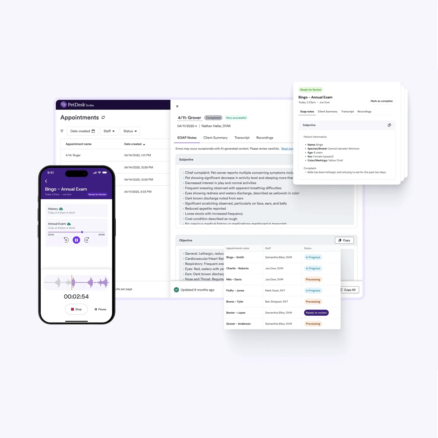 PetDesk Scribe Mockup