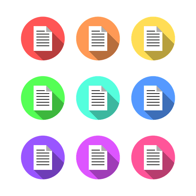 Document icons forming a square