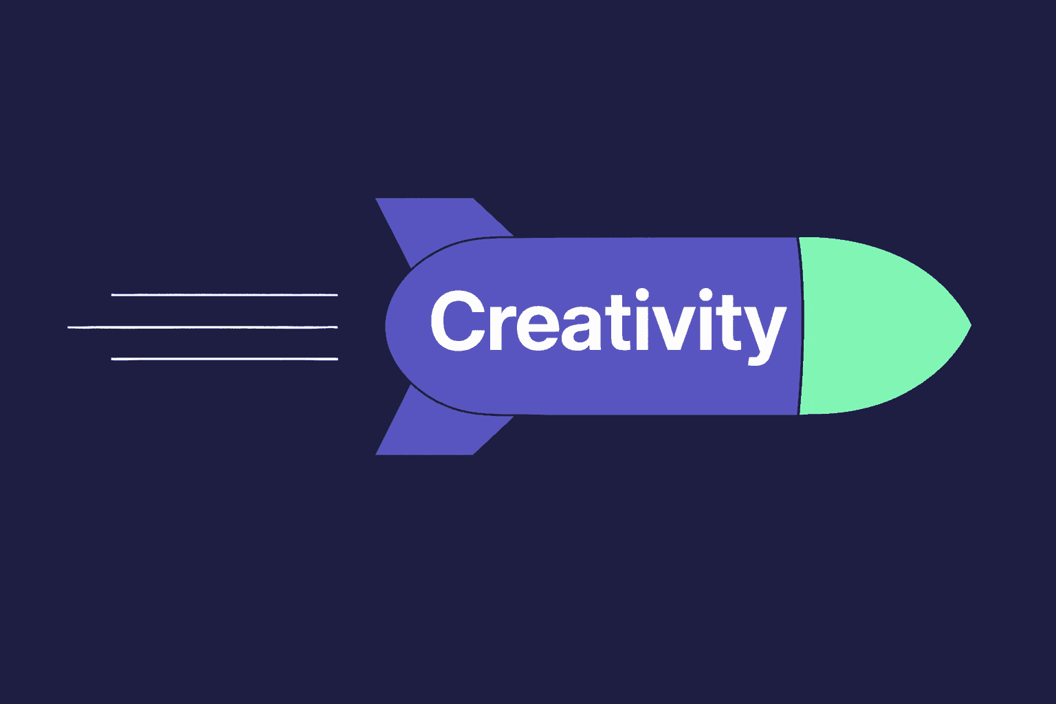 missile with creativity written on it