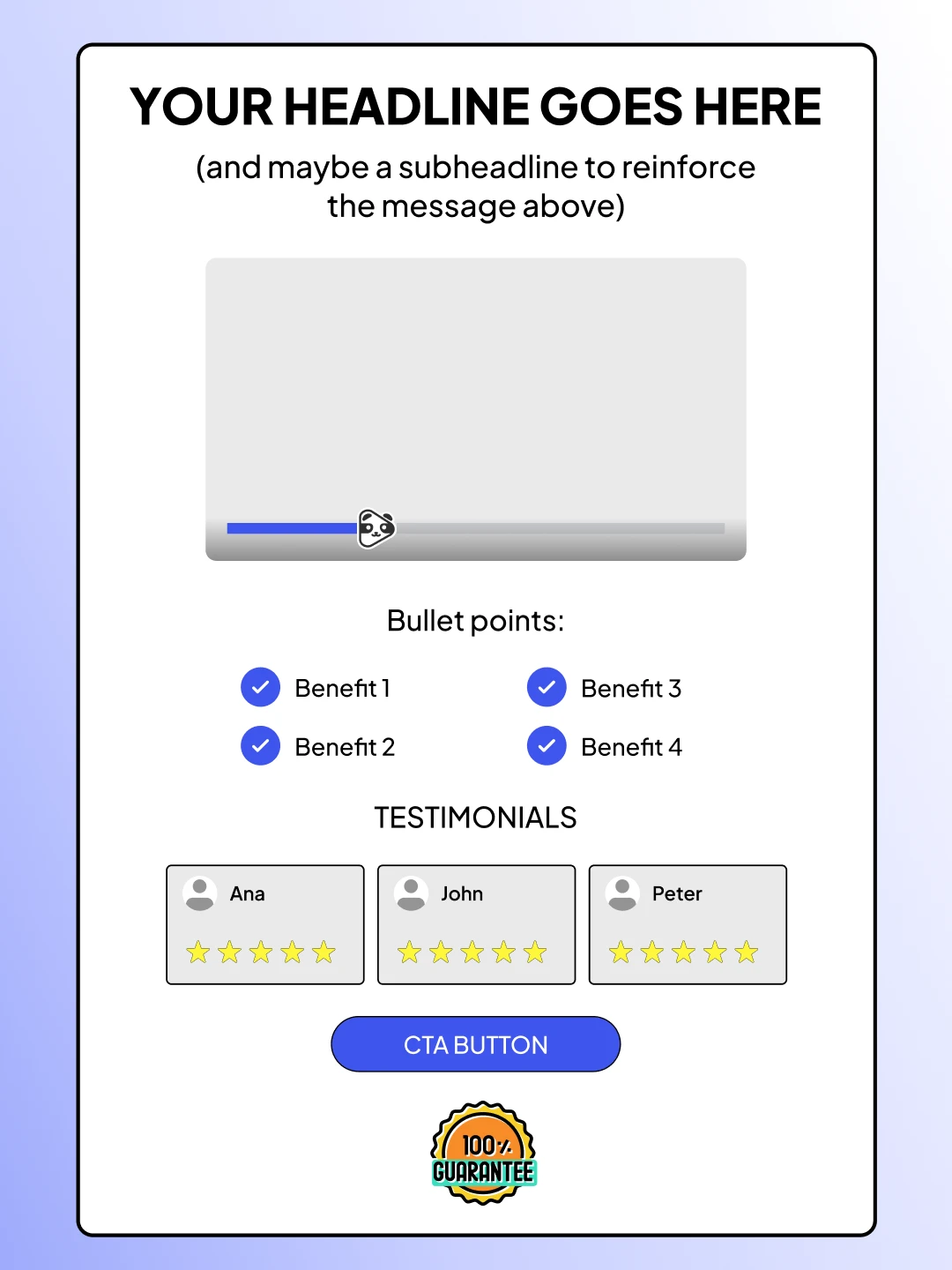 Sales Page Framework - By Panda Video