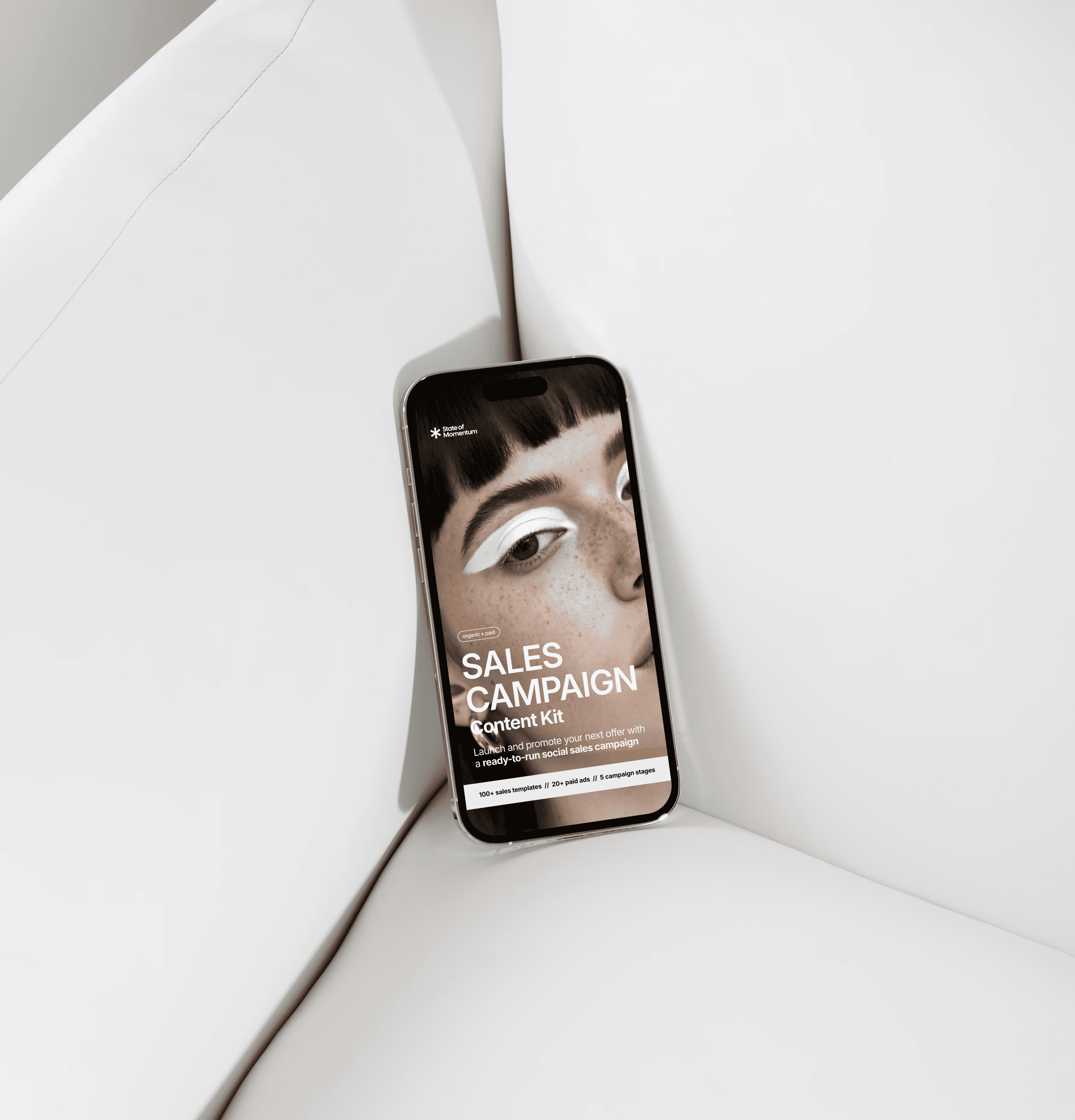 Sales Campaign Content Kit phone mockup of the cover