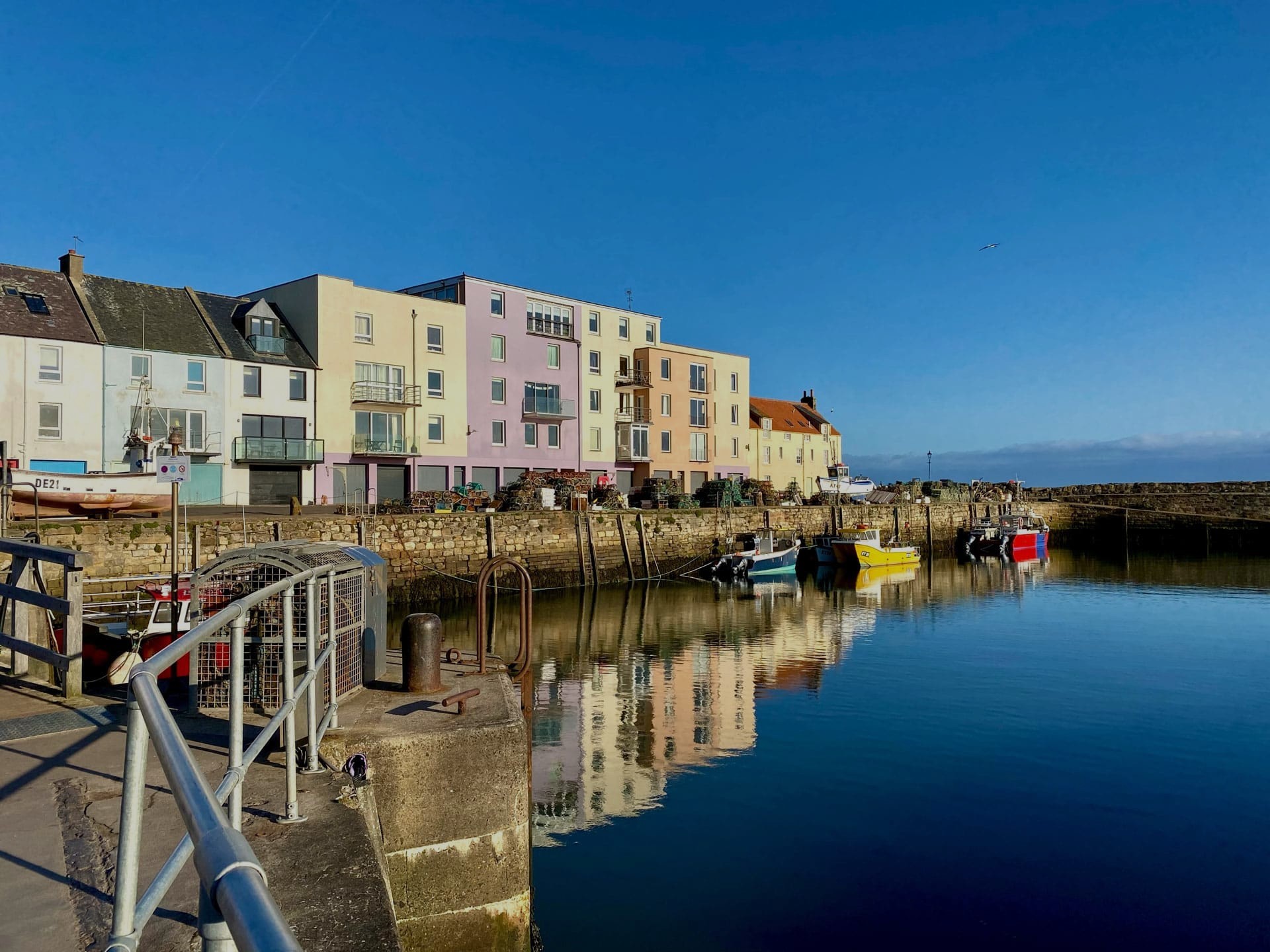 The Harbour of St Andrews with the morning sun