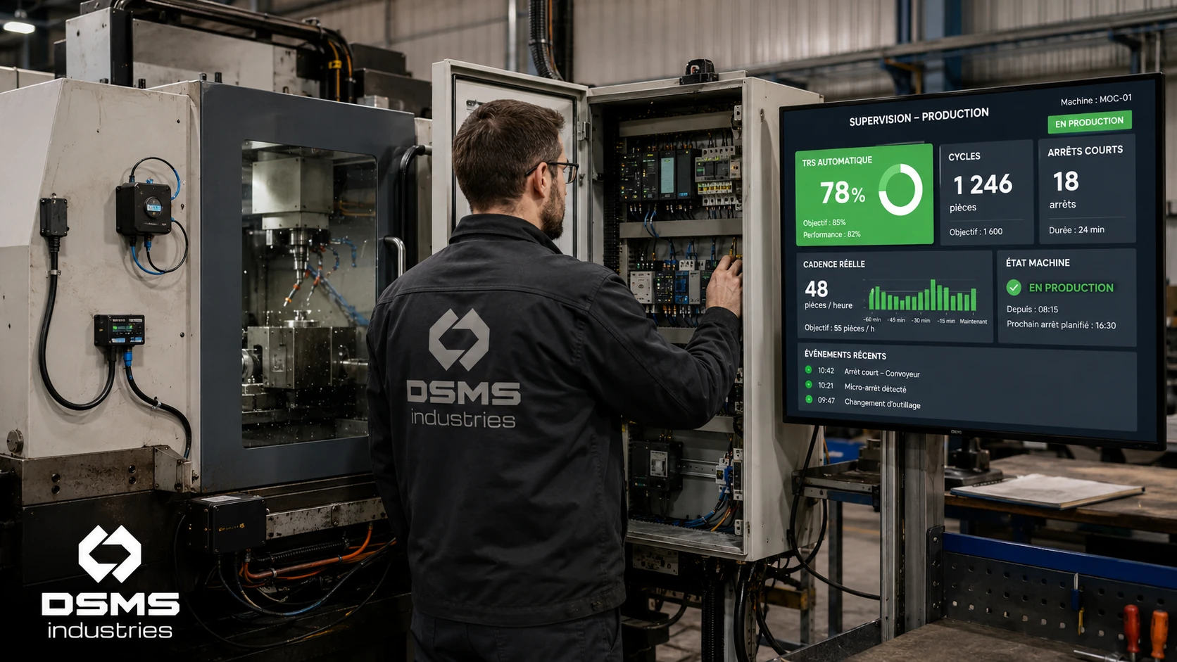 TRS automatique sur machine existante avec données machines et supervision industrielle