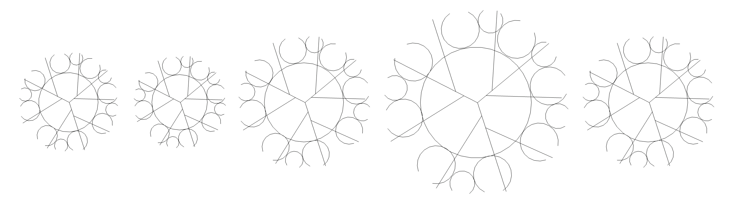 Plan view showing scaling of umbrella trees.