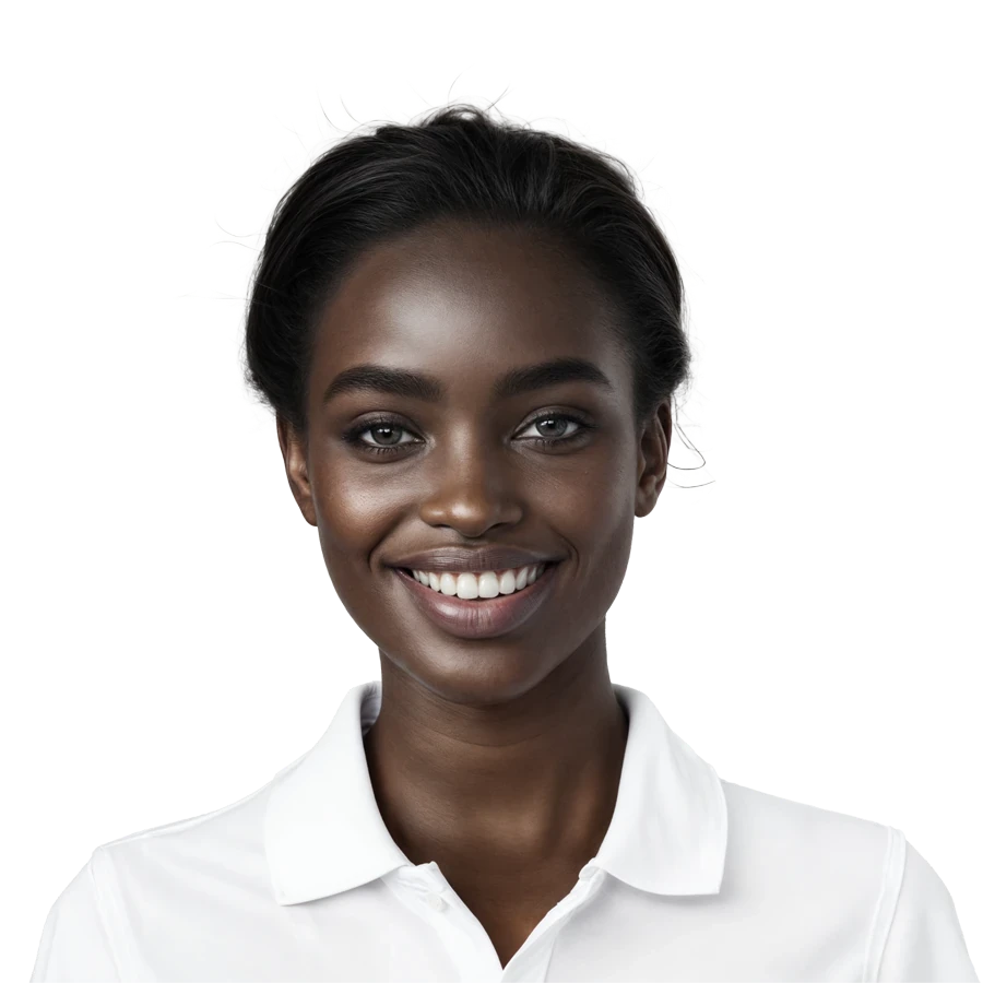 Young female smiling.