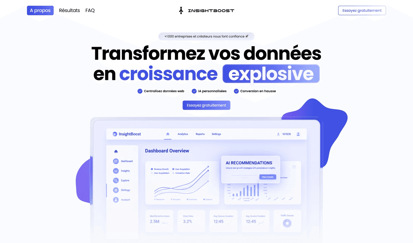 Landing page saas