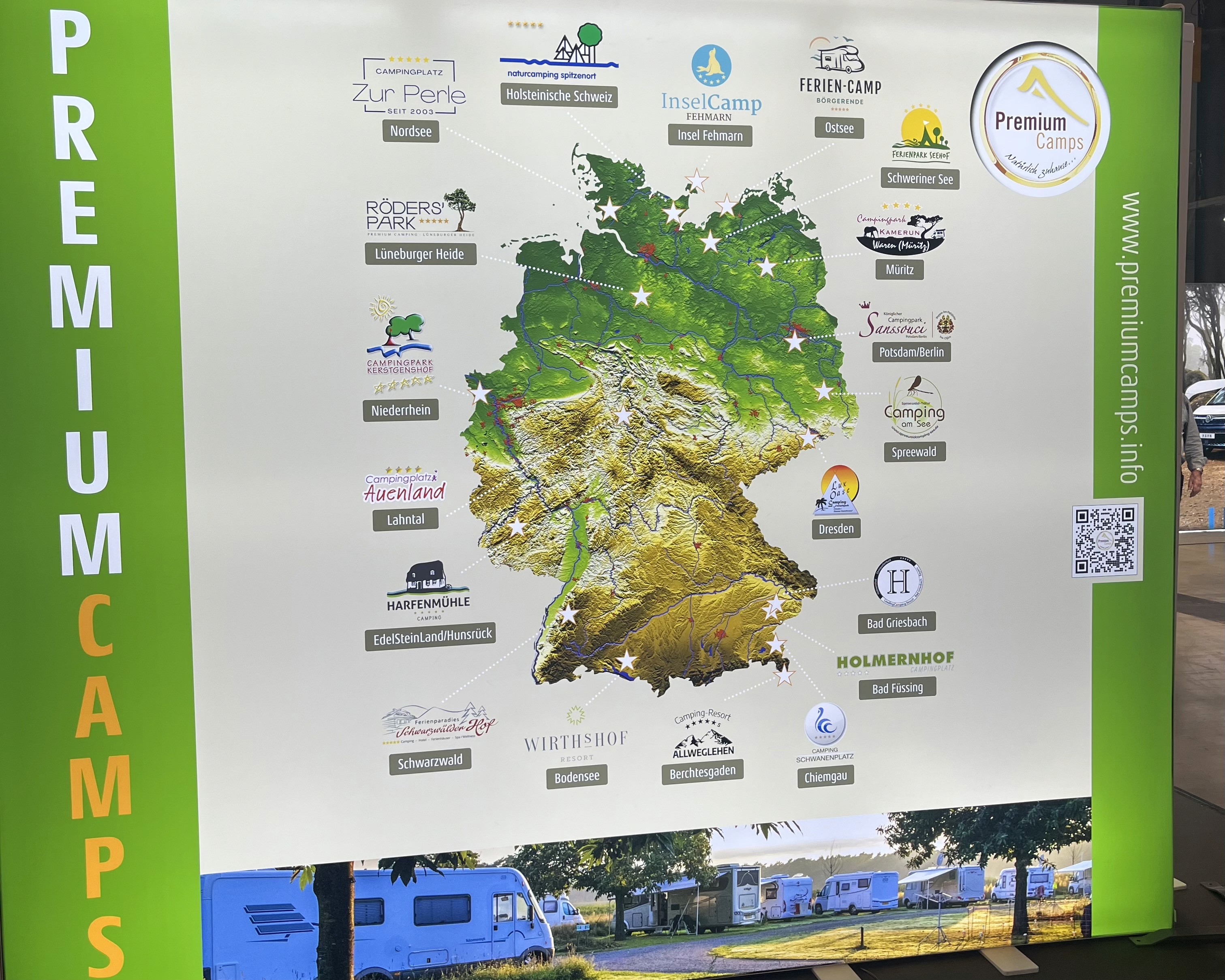 Karte mit den Premium Camps
