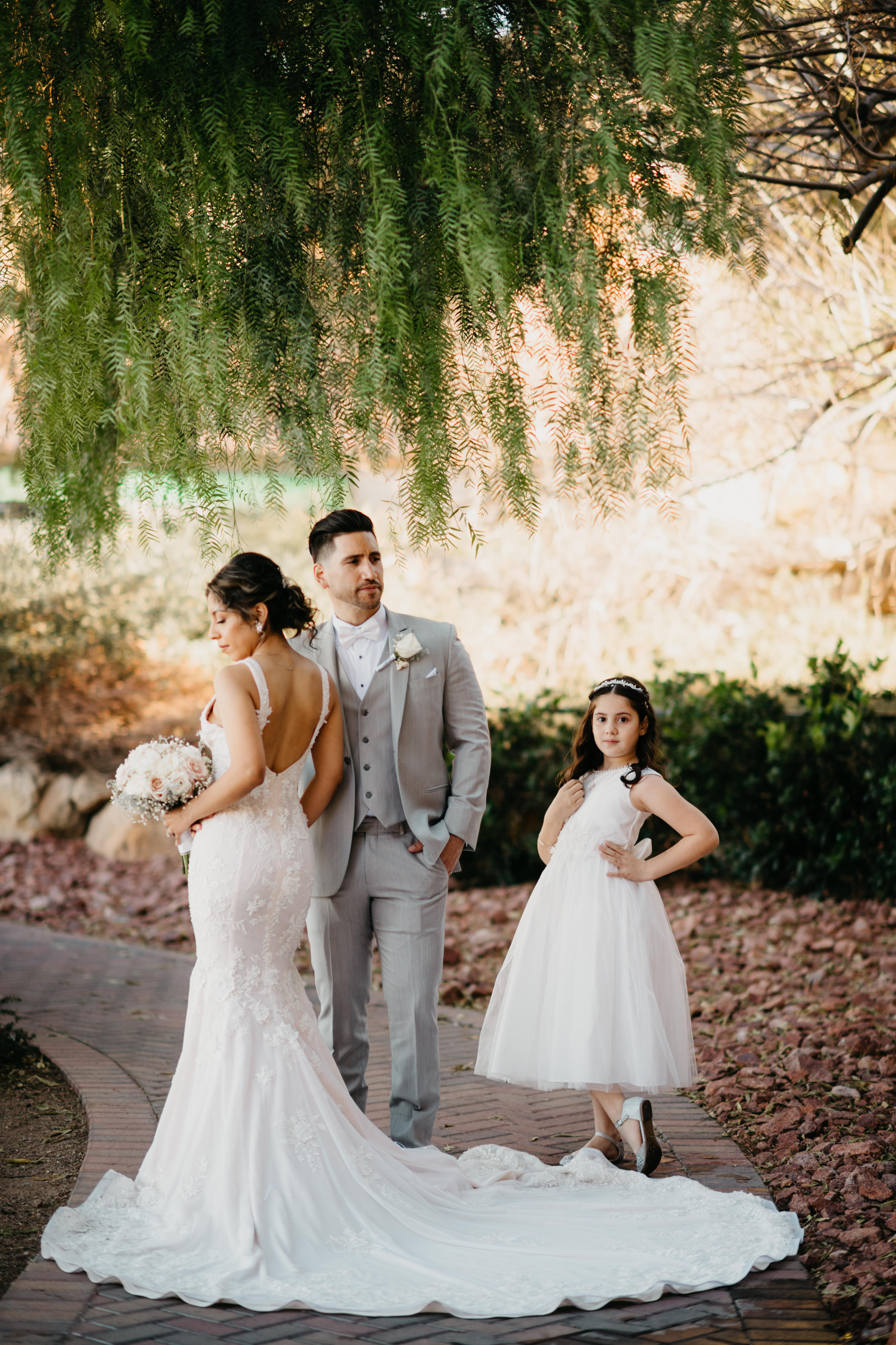 Editorial-style wedding portraits at Lake Las Vegas resort