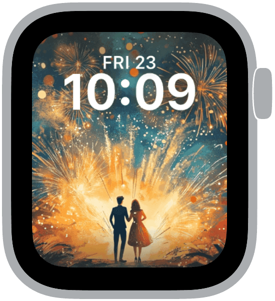 an apple watch face from the new yeasrs eve 2025 collection