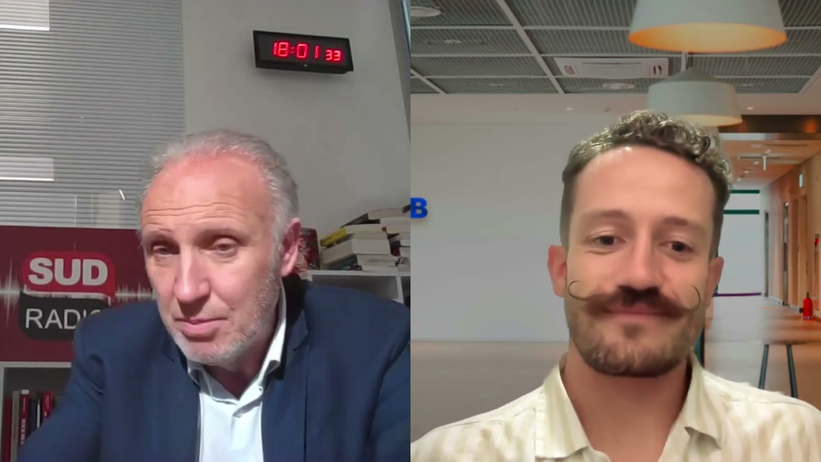 Patrick Roger et Louis Deslus pendant l'entretien
