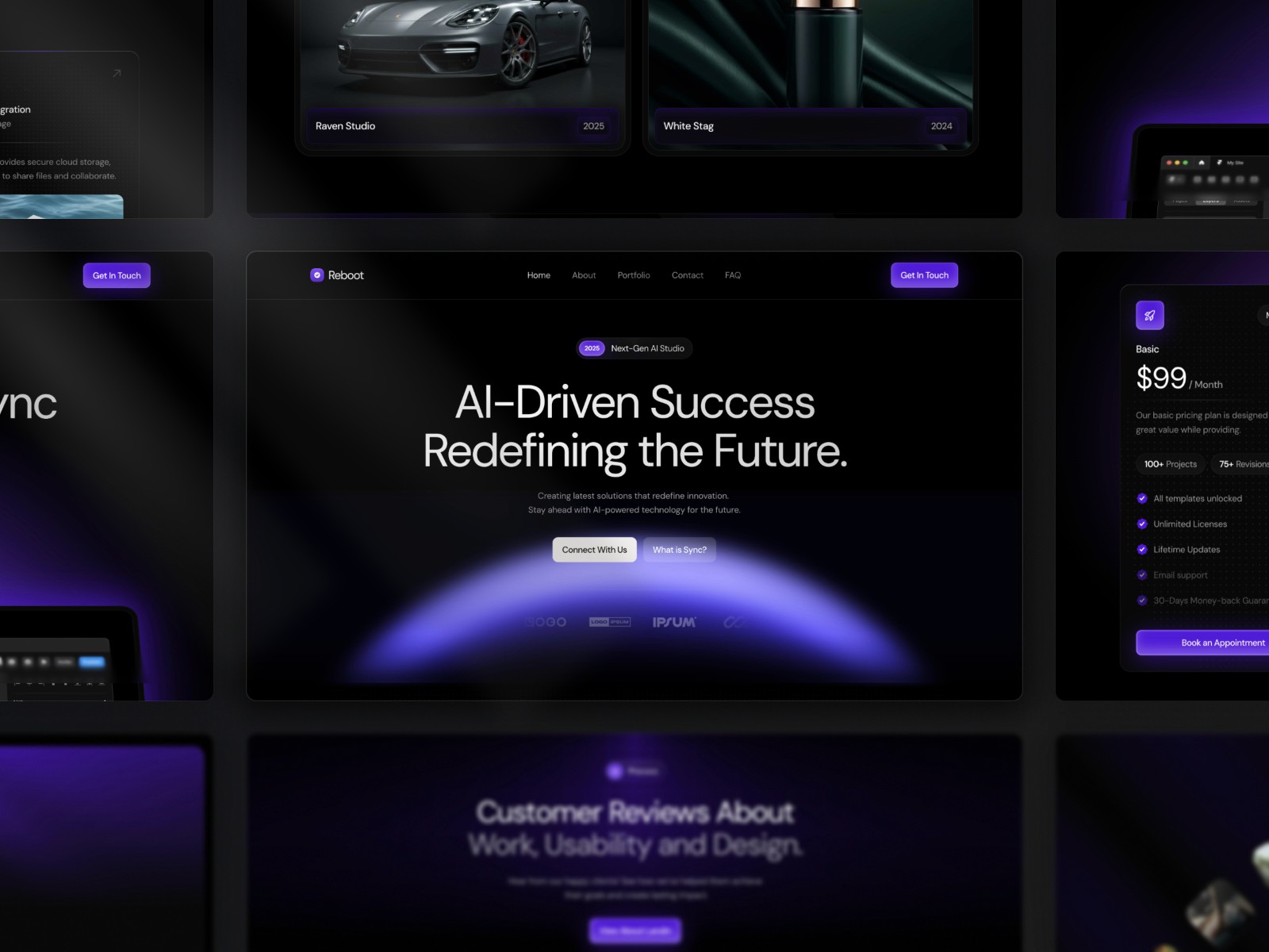 Nubien — 黑白极简动效 AI 机构落地页设计灵感