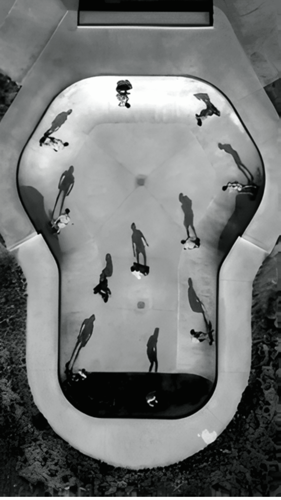 Grainy, black-and-white action shots