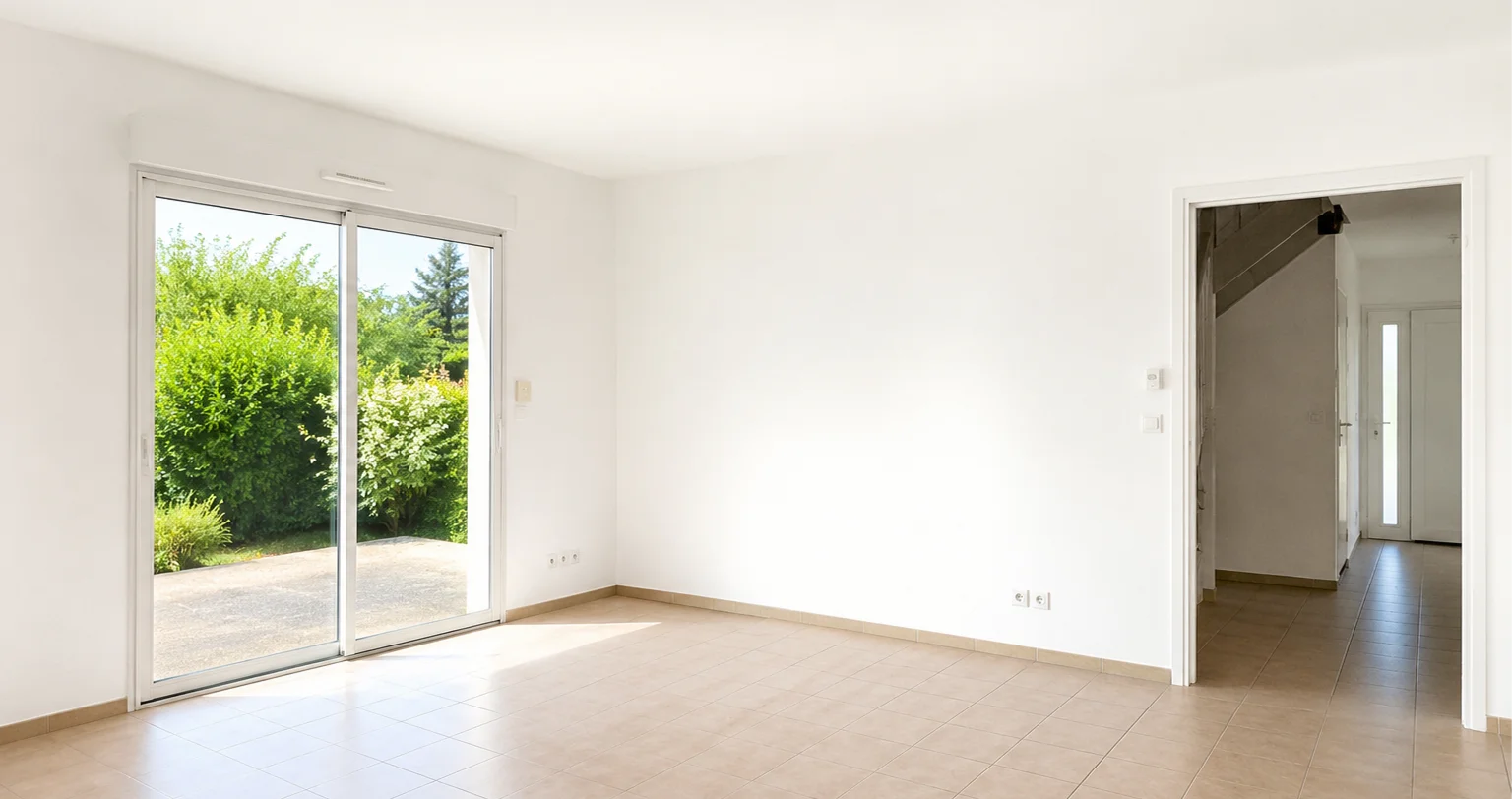 Logement vidé, nettoyé et remis en état après intervention de JP Nettoyage.