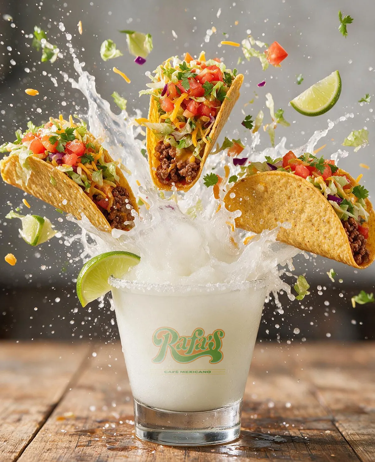 Rafa’s Cafe margarita with crispy Tex-Mex tacos