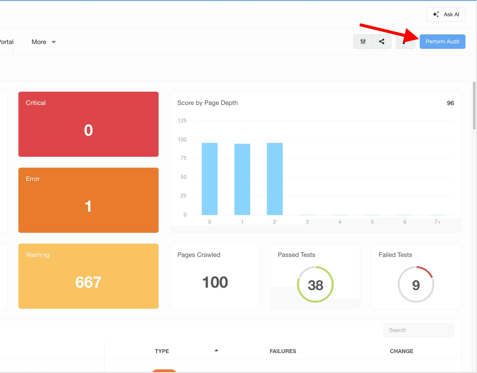 Site Auditor perform audit