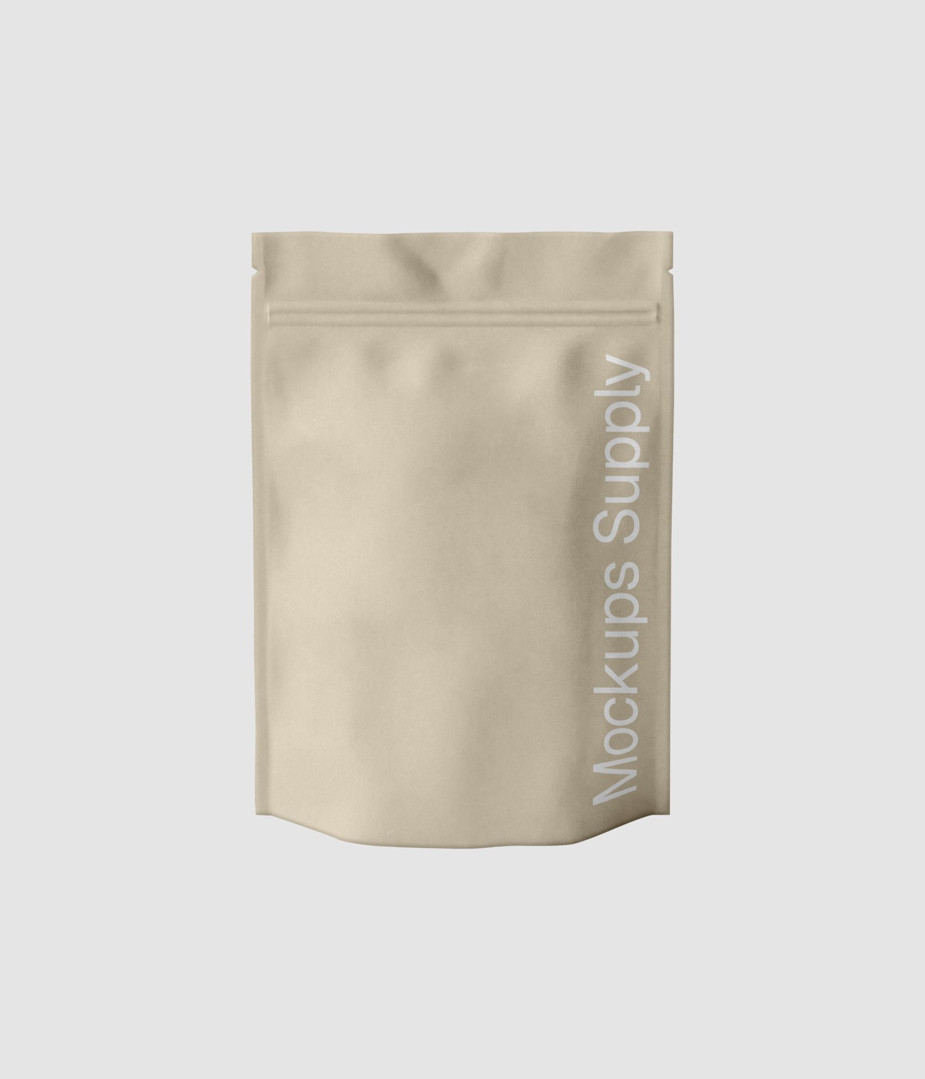 Realistic paper coffee bag mockup for eco packaging and label design showcase