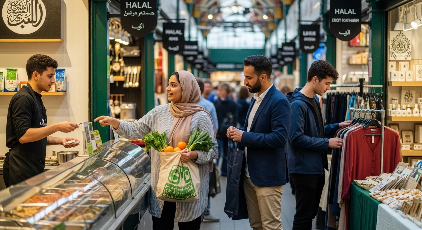 British Muslims shopping in Uk Market