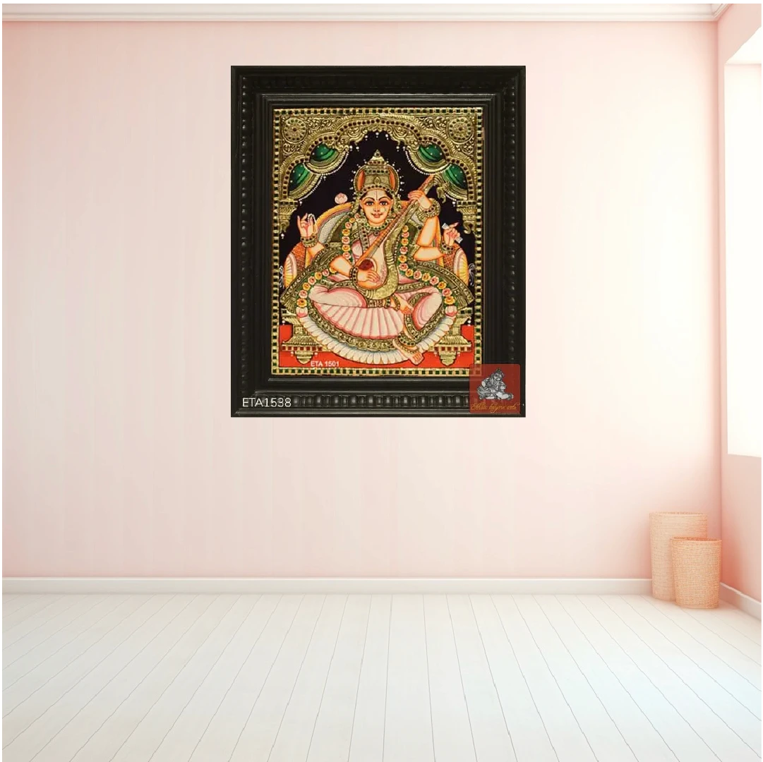 Goddess Saraswathi Tanjore Painting