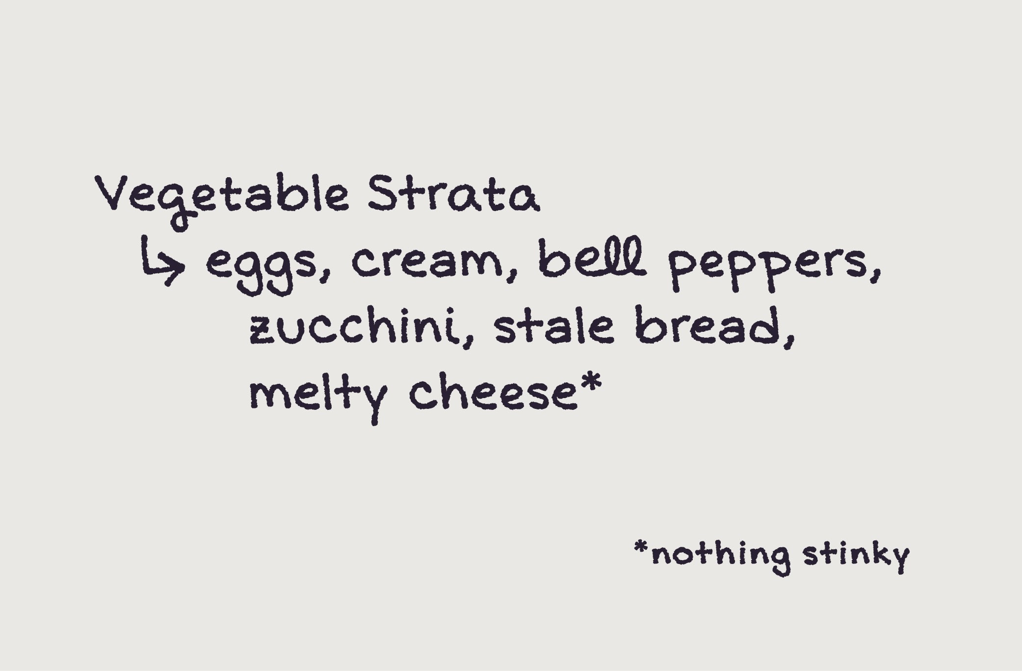 Sample text of Meal Plan showing indents and smaller type