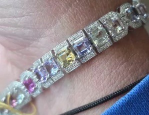 sapphire bracelet, 1.80 carats of diamonds