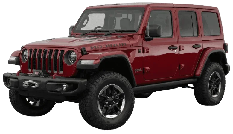 A maroon SUV with off-road features, showcasing a rugged design and large tires.