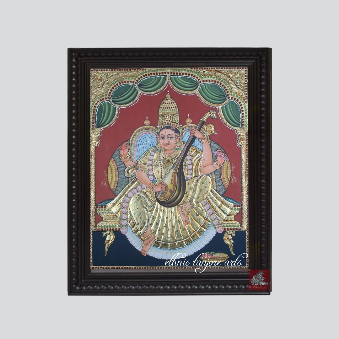 Antique Reproductions Saraswathi Tanjore Painting