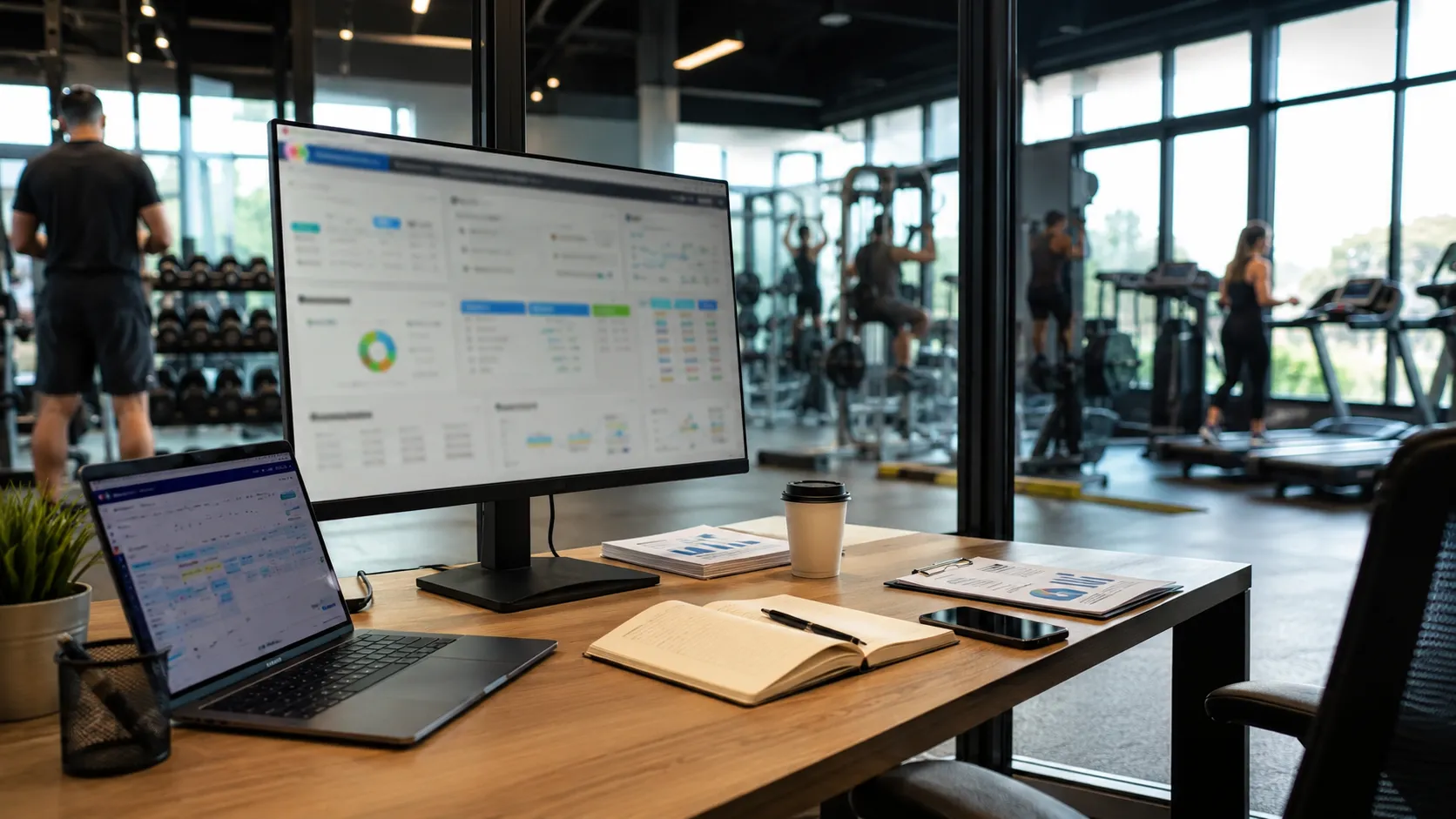 Bureau d'administration dans un gym moderne