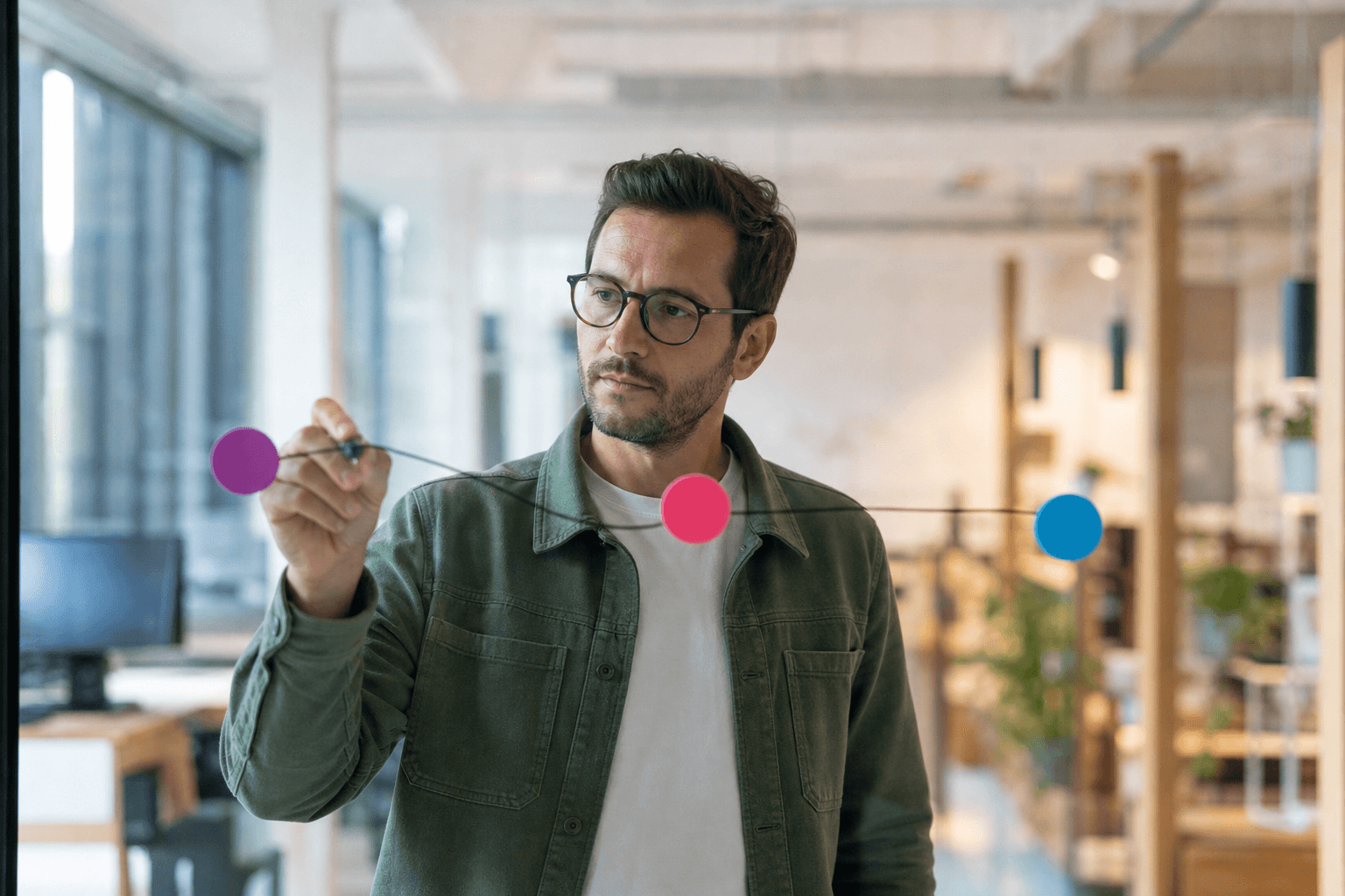 Man planning workflow strategy