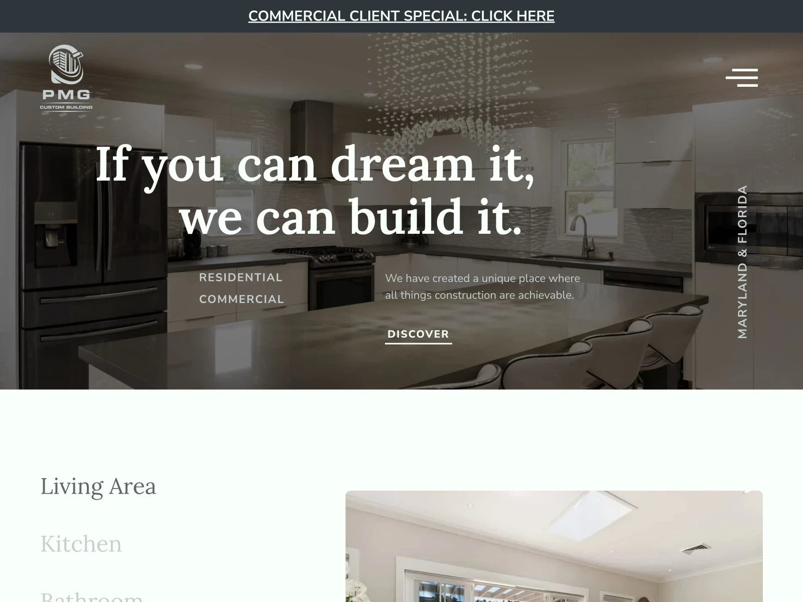 photo of clients website design pmg custom building
