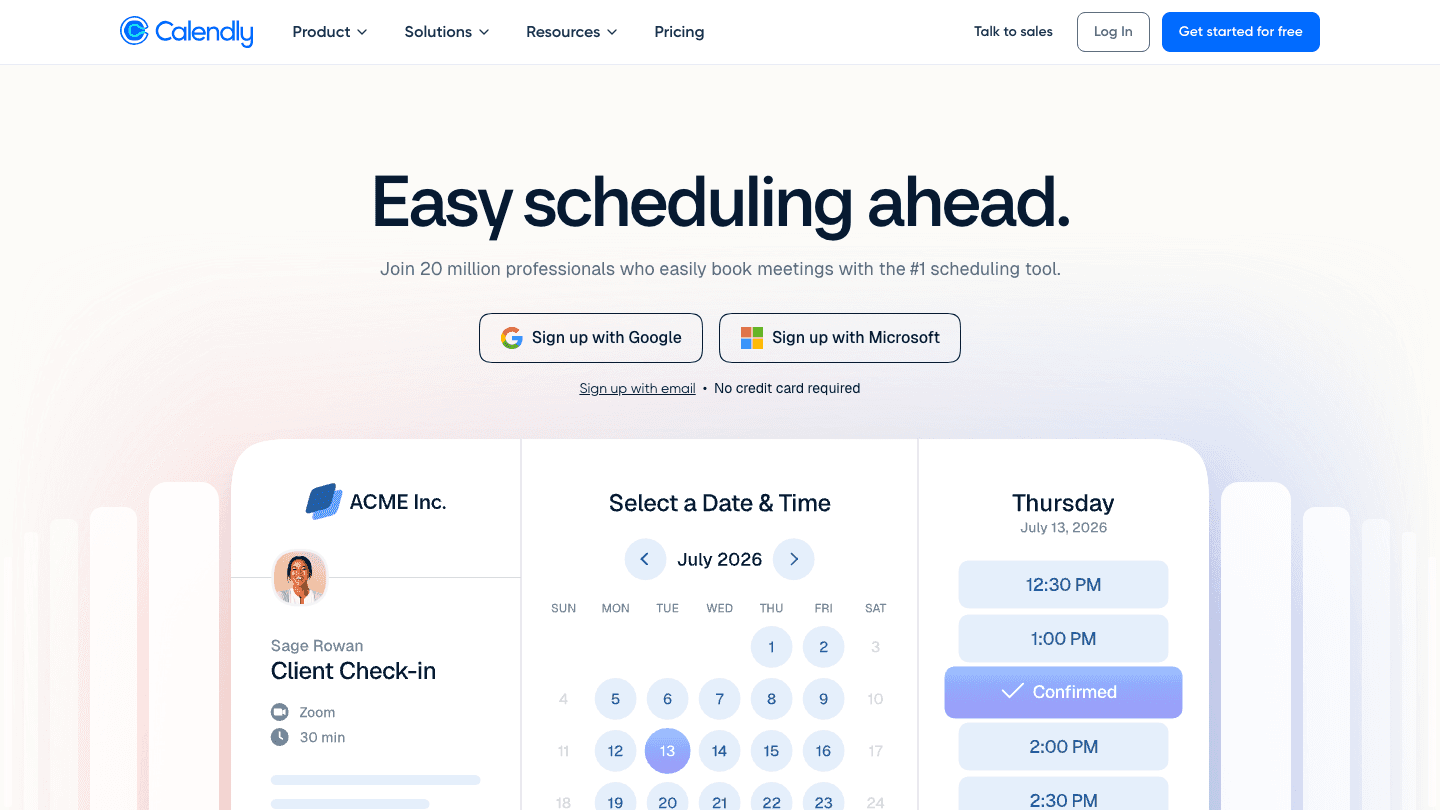 Calendly scheduling app website