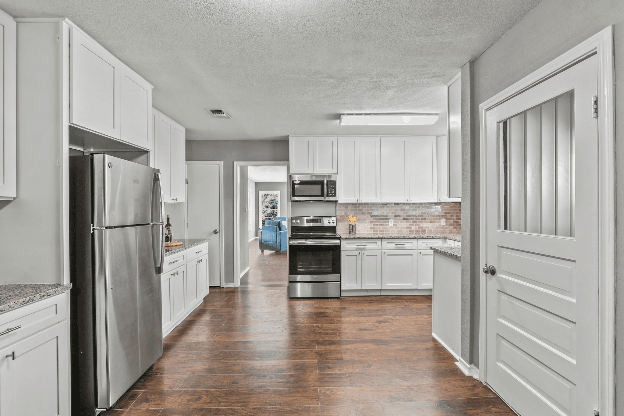 Open kitchen layout with improved flow and movement