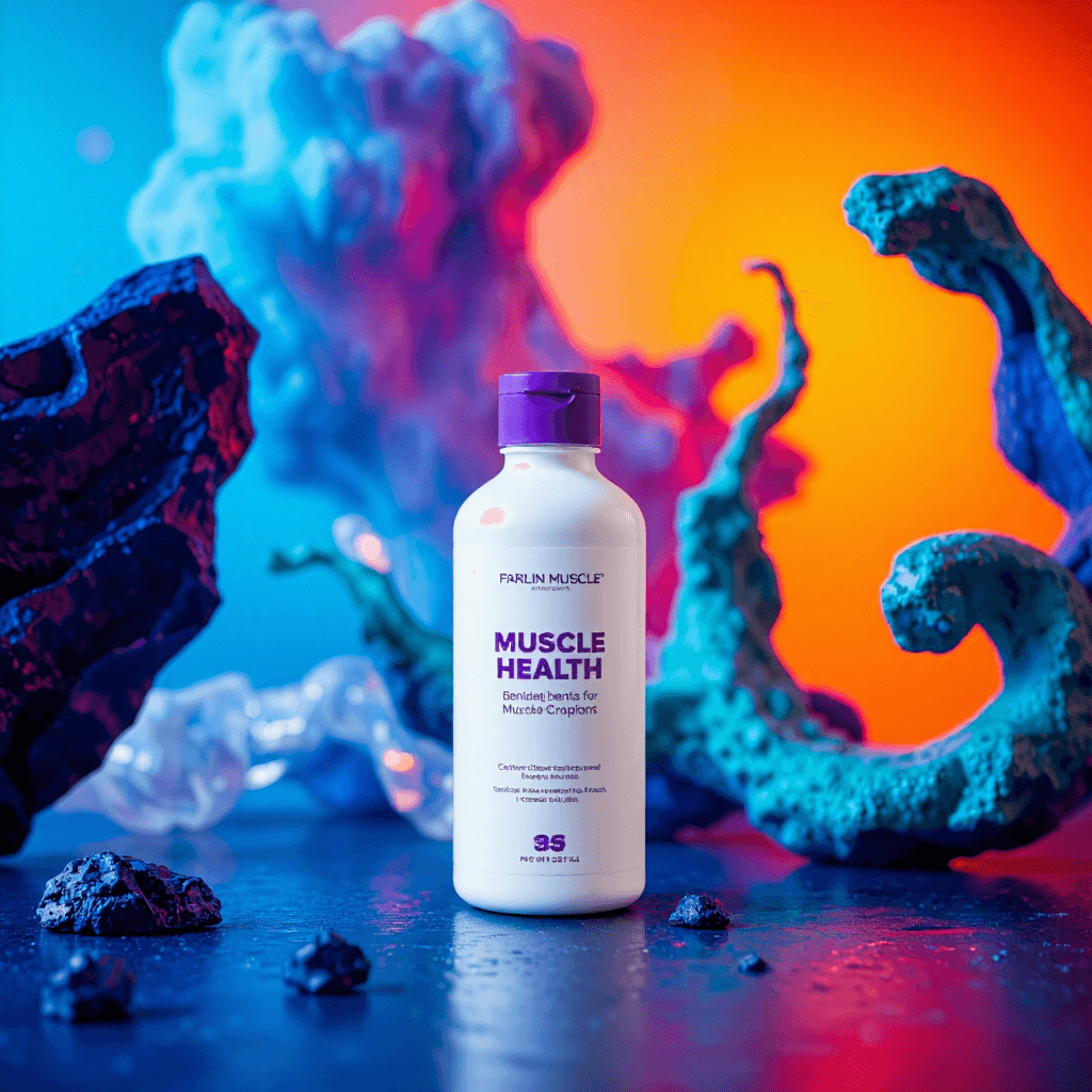 product photography of a bottle of magnesium supplement for muscle health