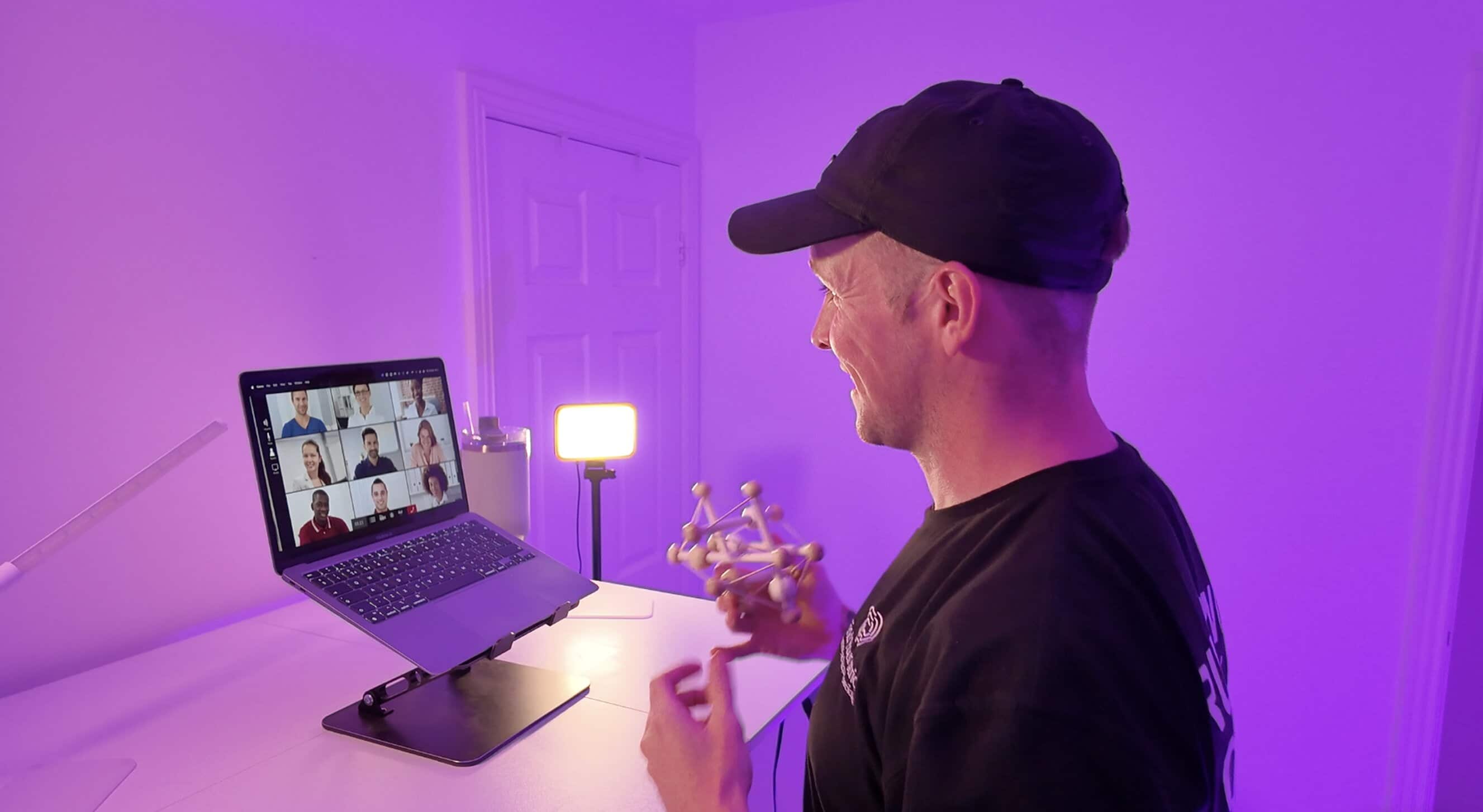 Dynamic picture of a cyclist riding downhill