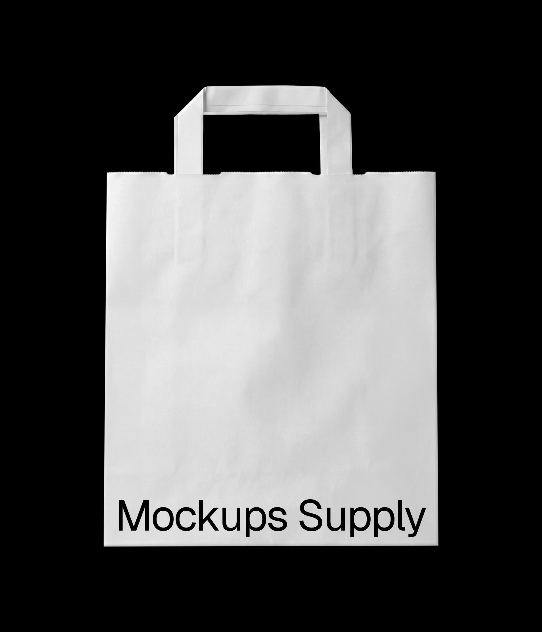 Paper retail bag mockup with realistic texture and flat handles download for Photoshop