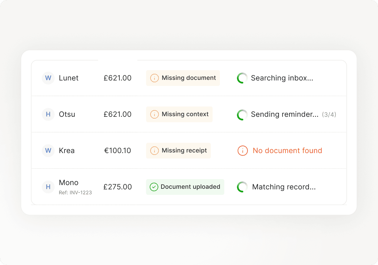Collect documents & context from clients