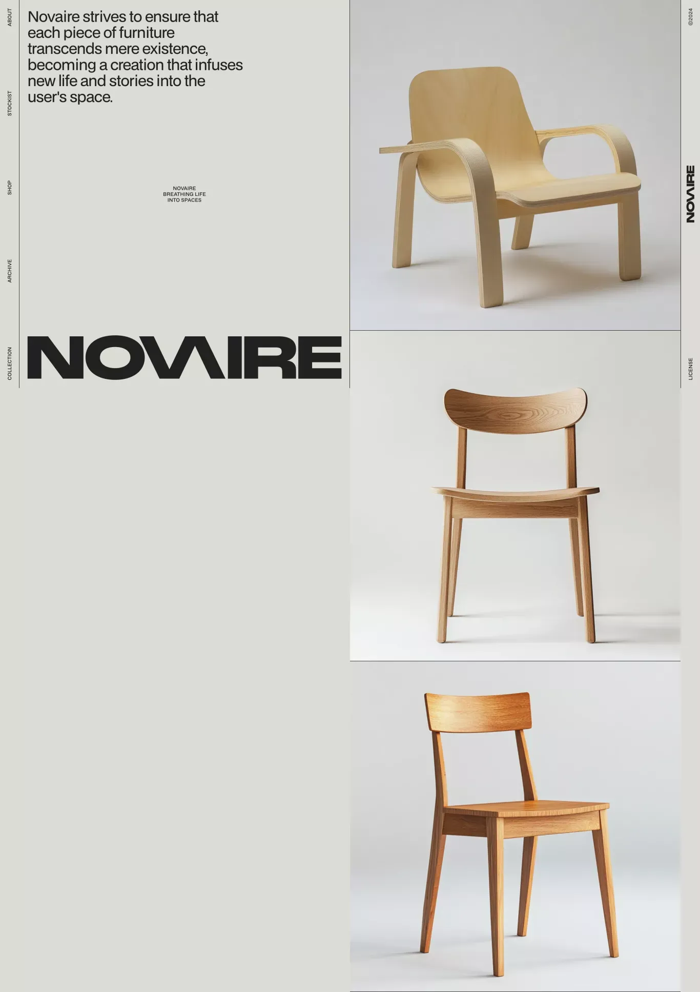 NOVAIRE - Webflow HTML website template ecommerce page screenshot showcasing Ecommerce and Furniture & Interiors design