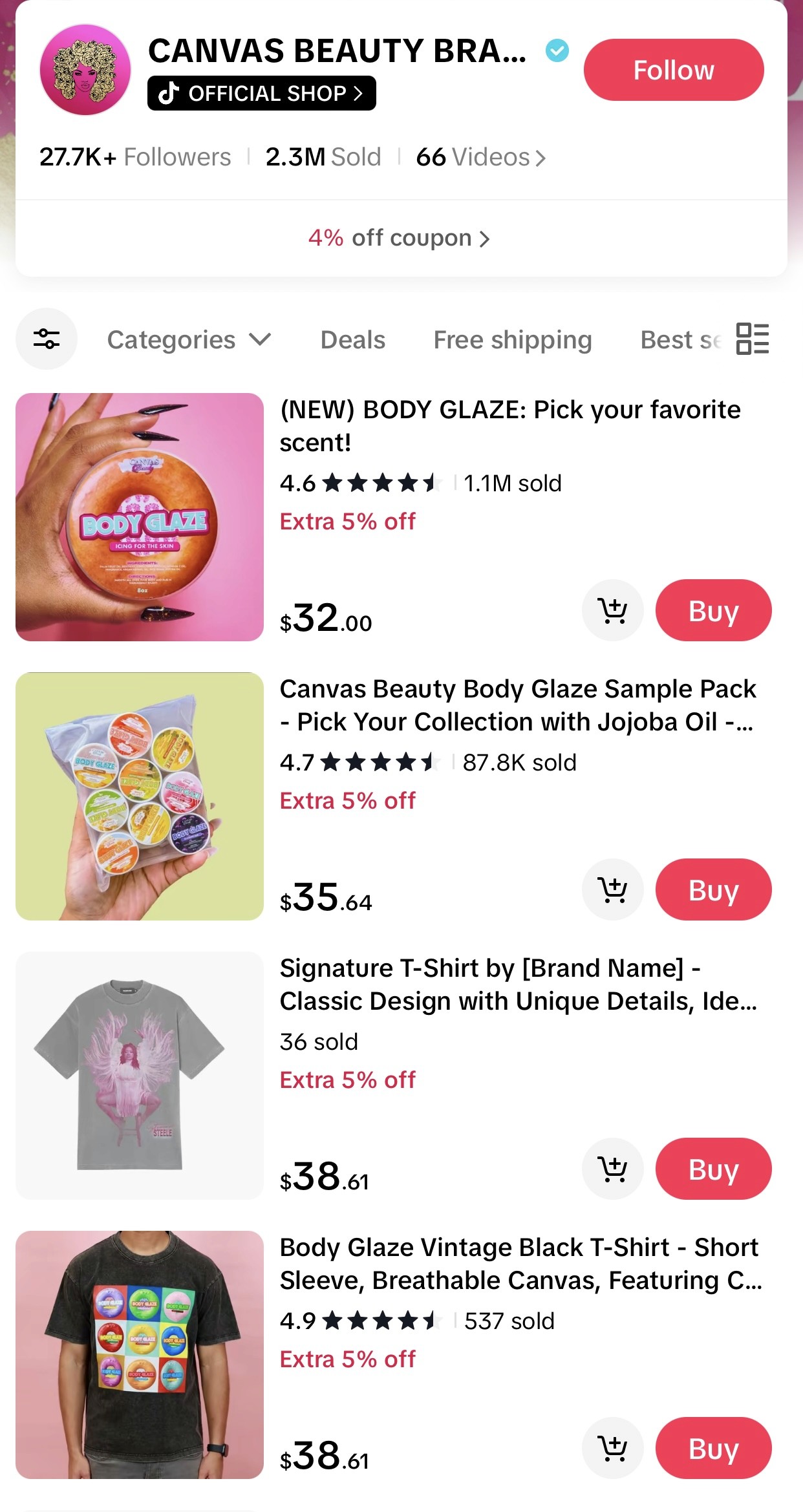 CANVAS BEAUTY Official Shop in TikTok Shop powered by AfterShip Feed.