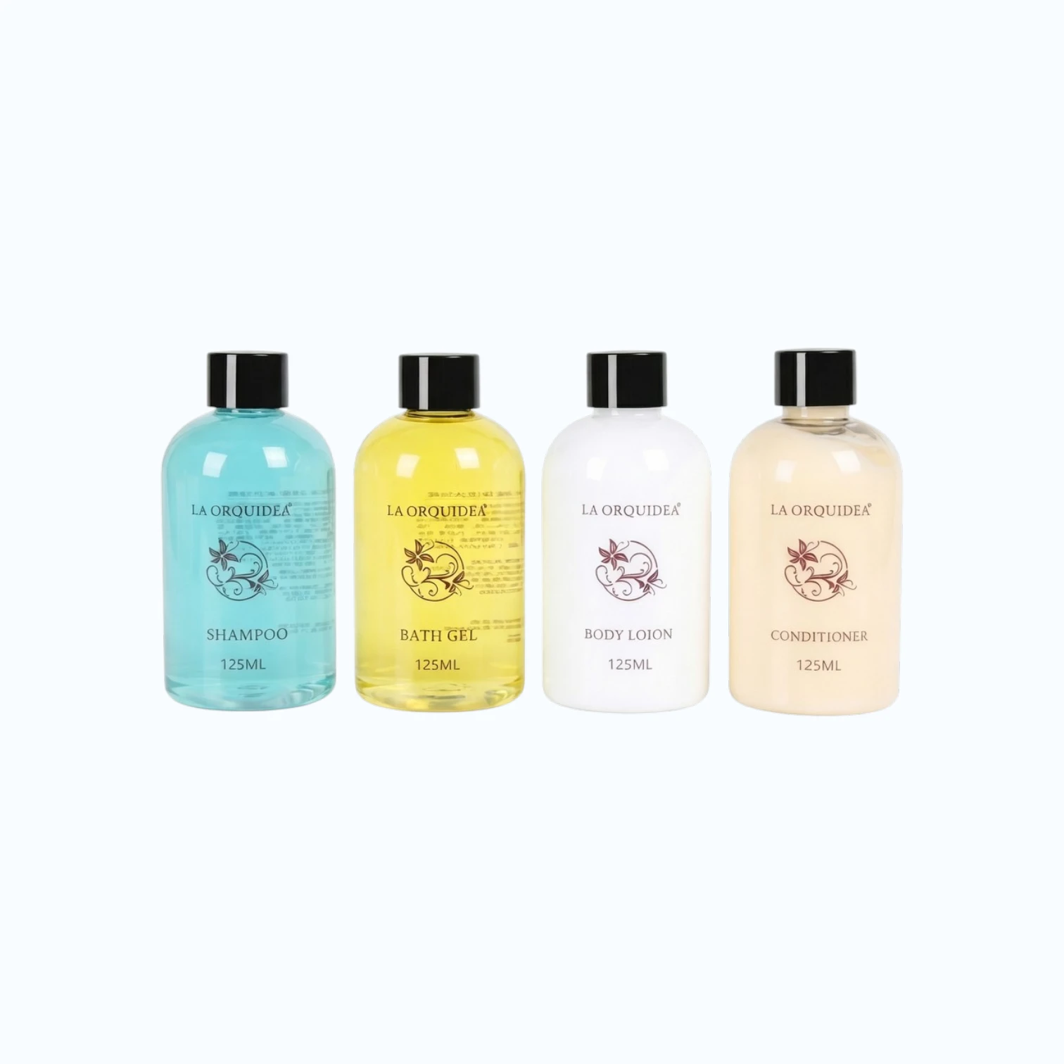 Portable travel toiletries set including hand wash and dish soap in a transparent carry bag, ideal for retail supermarket shelves and travel essentials section.