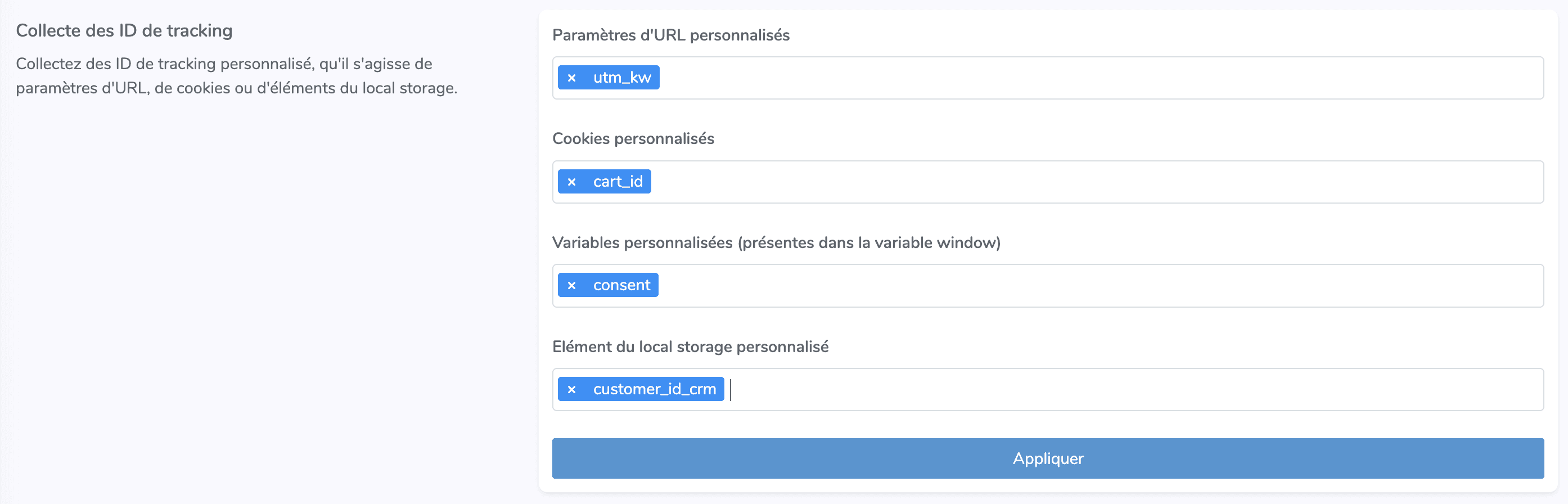 Configuration collecte IDs externes Magnétis