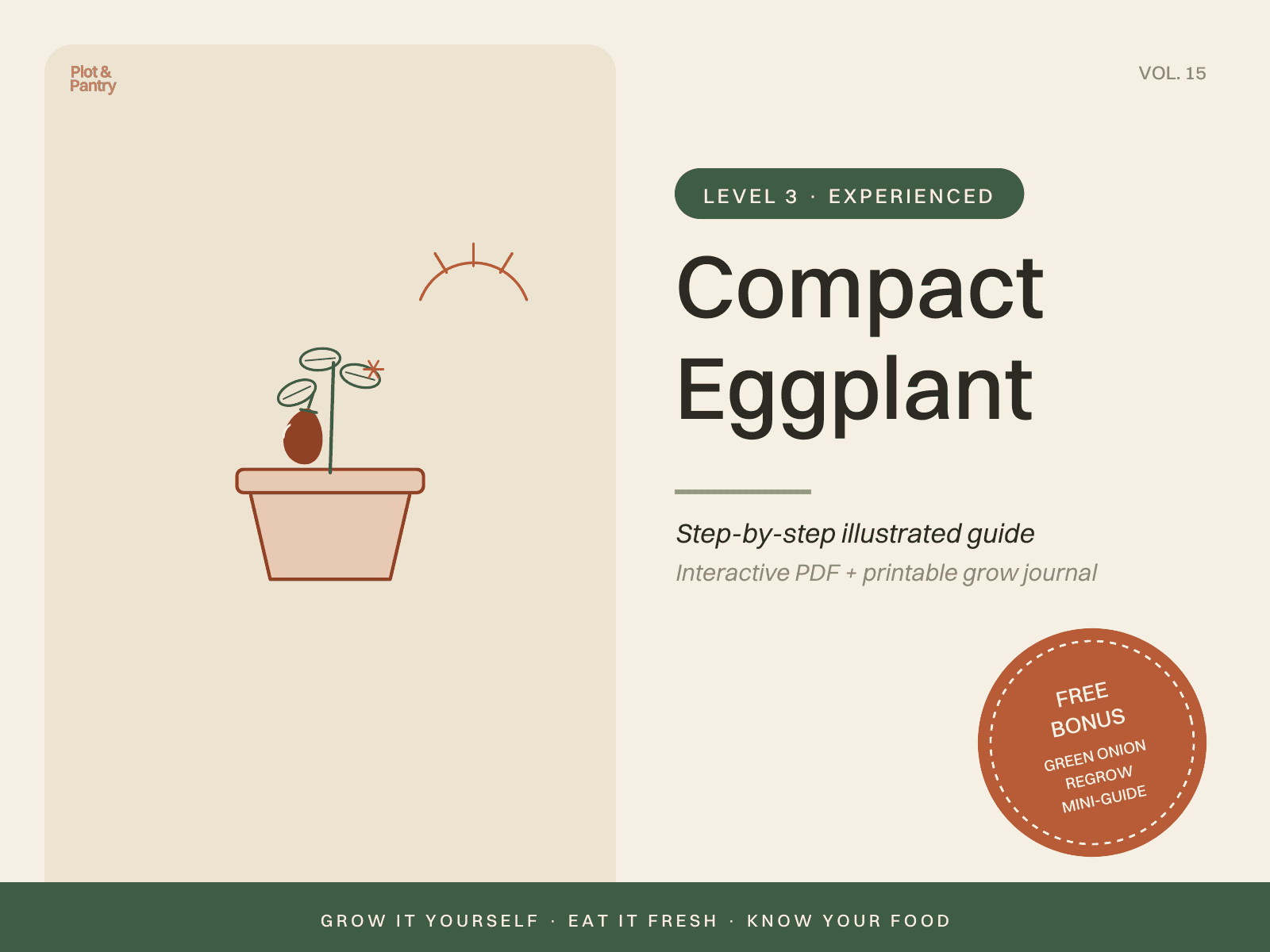 Compact Eggplant in a Pot — Guide + Interactive Journal