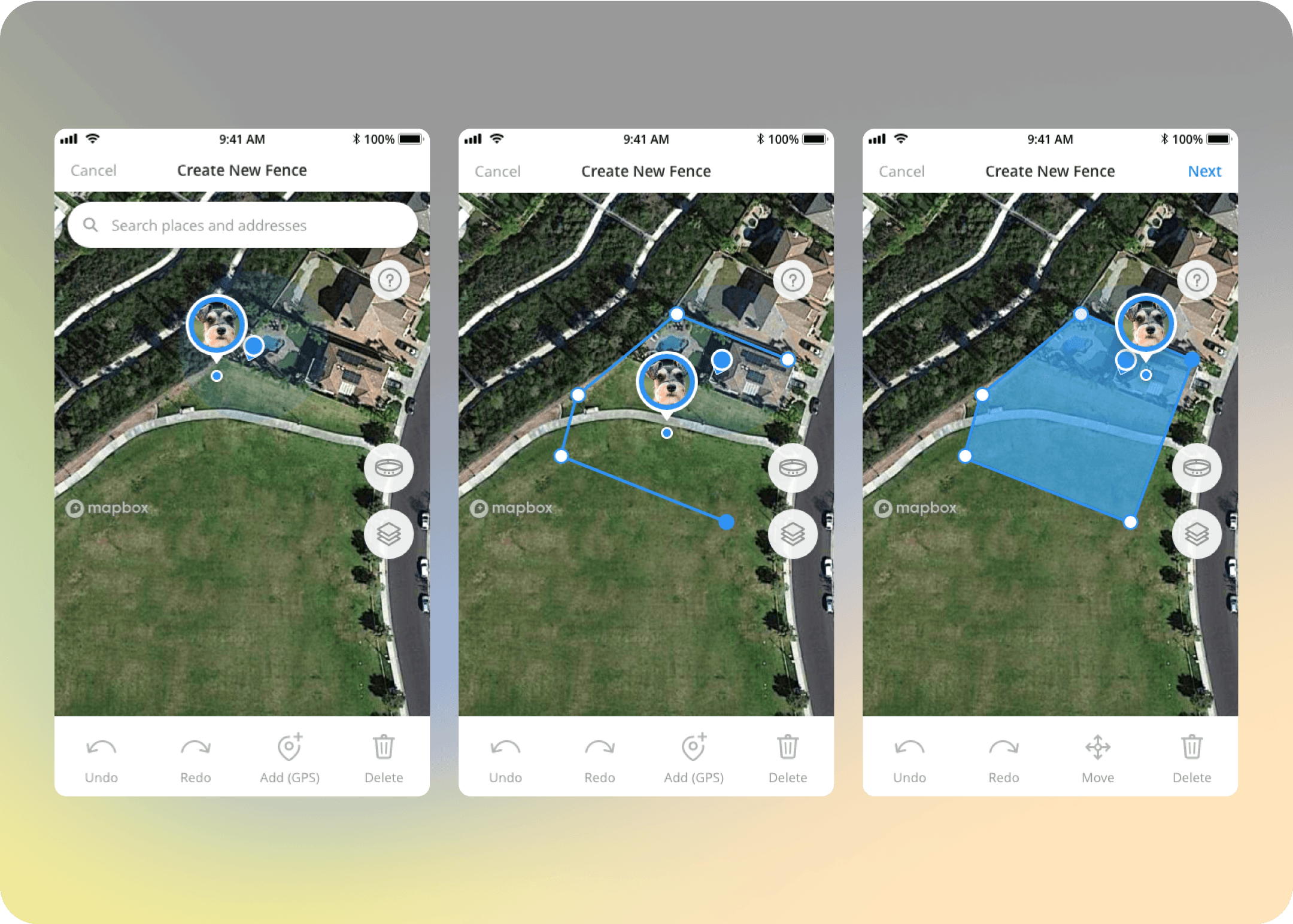 Halo app - Fence creation - old design