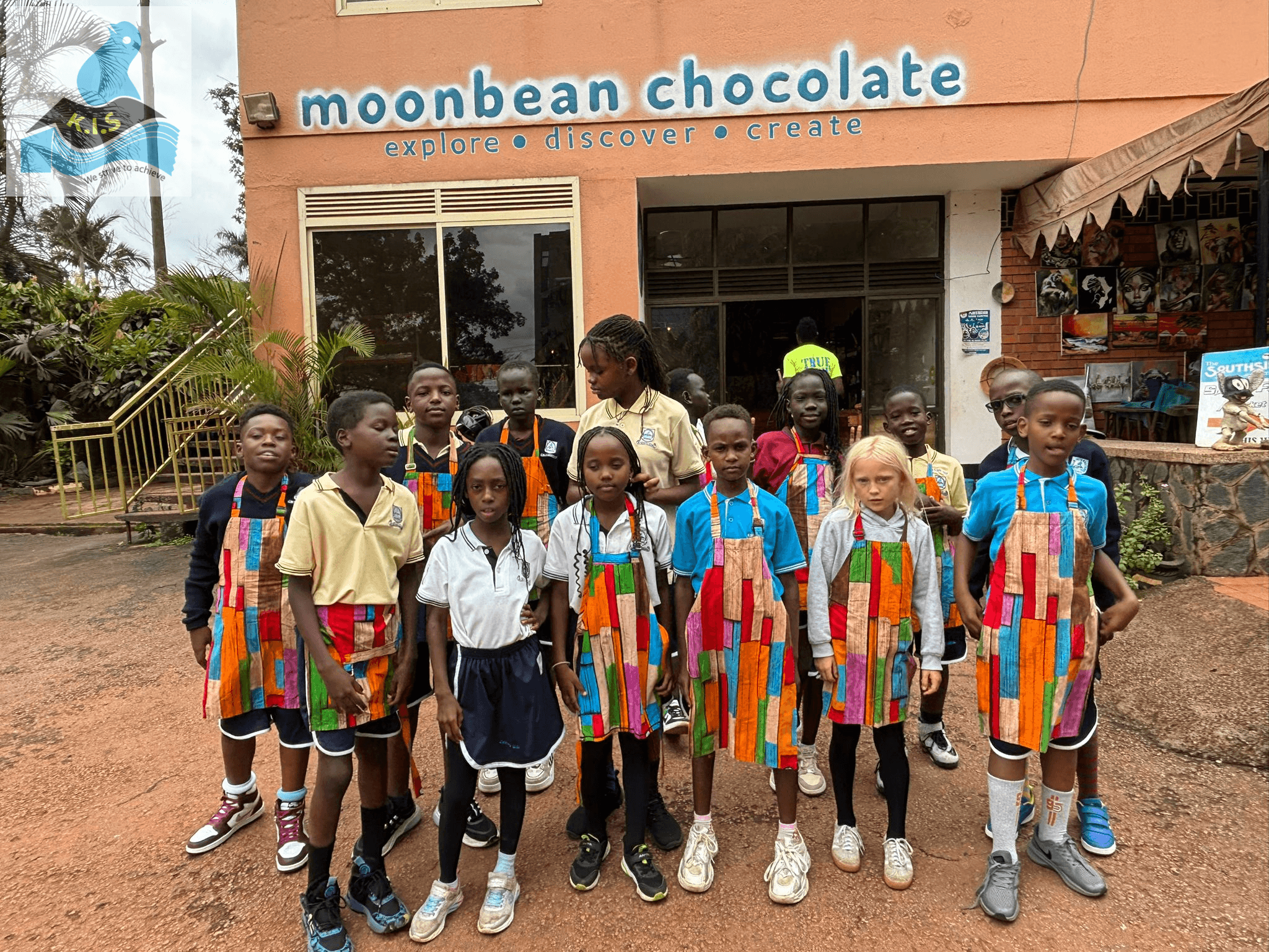 A school building stands against the backdrop of a clear sky