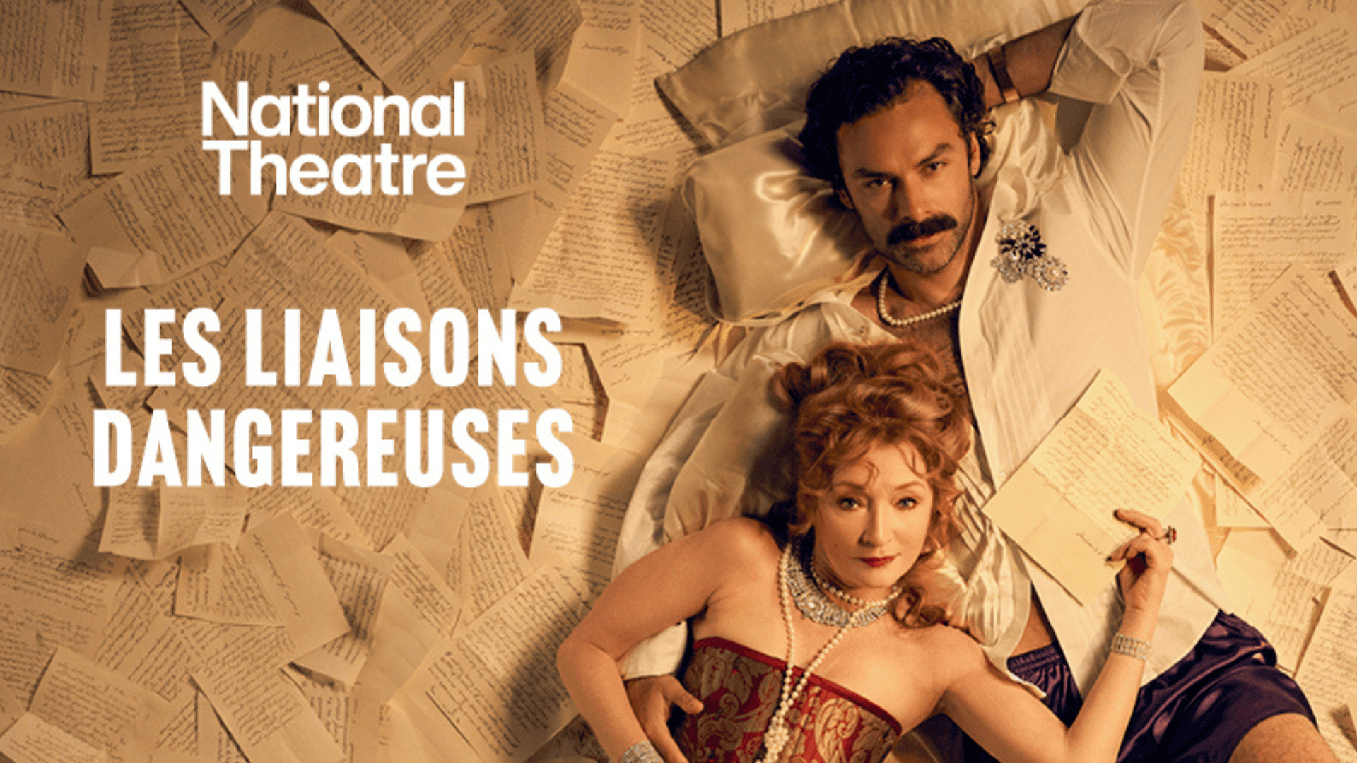 在國家劇院訂購《危險關係》的門票。萊斯利·曼維爾和艾登·特納在這部備受讚譽的復興作品中主演。