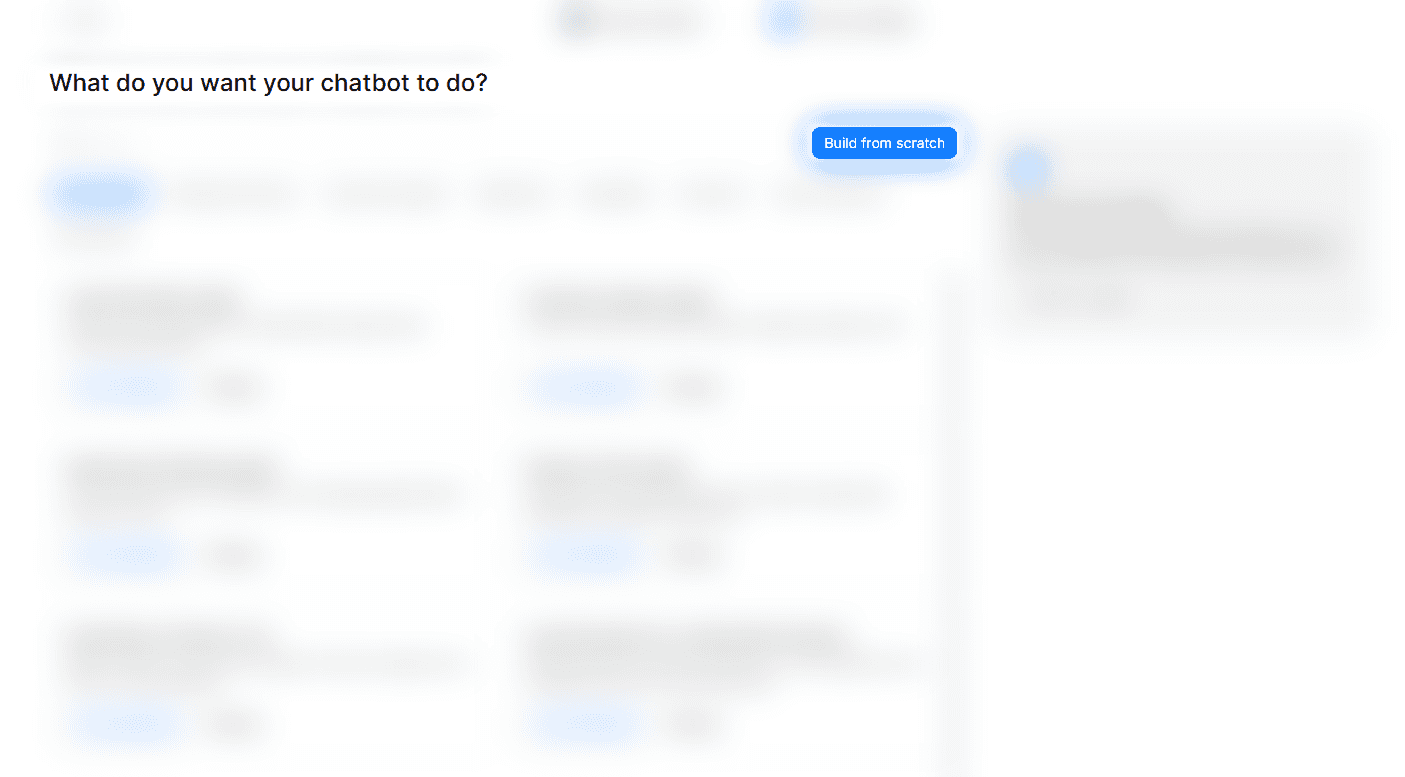 Blank canvas with "Bot starts" block